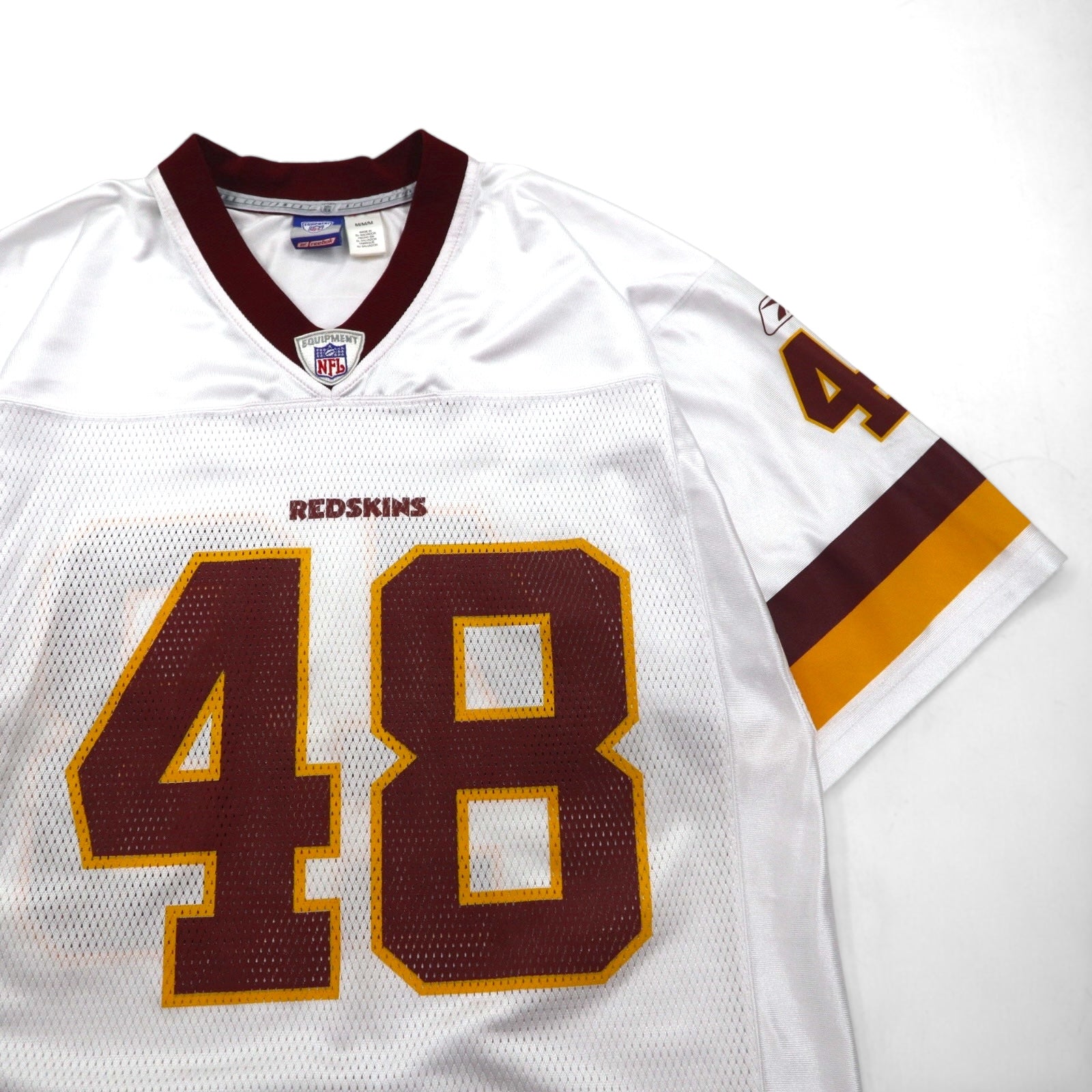 Maglia da gioco Reebok, taglia M, colore bianco, 100% poliestere, a rete, con numero, NFL Washington Redskins, uniforme da football