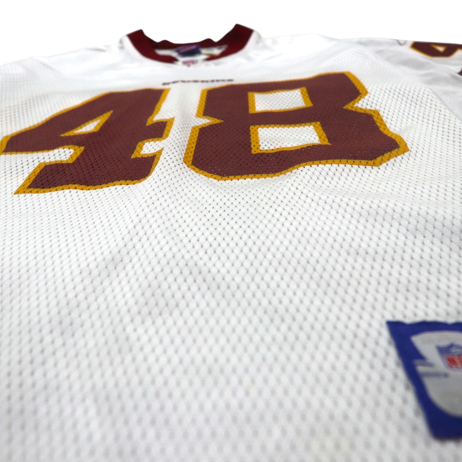 Maglia da gioco Reebok, taglia M, colore bianco, 100% poliestere, a rete, con numero, NFL Washington Redskins, uniforme da football