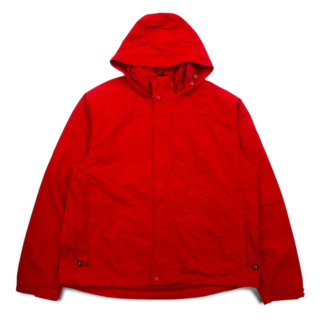 L.L.Bean Mountain Parka anni 2000 L Rosso Nylon Zip-in-Zip Etichetta con montagna BCY9