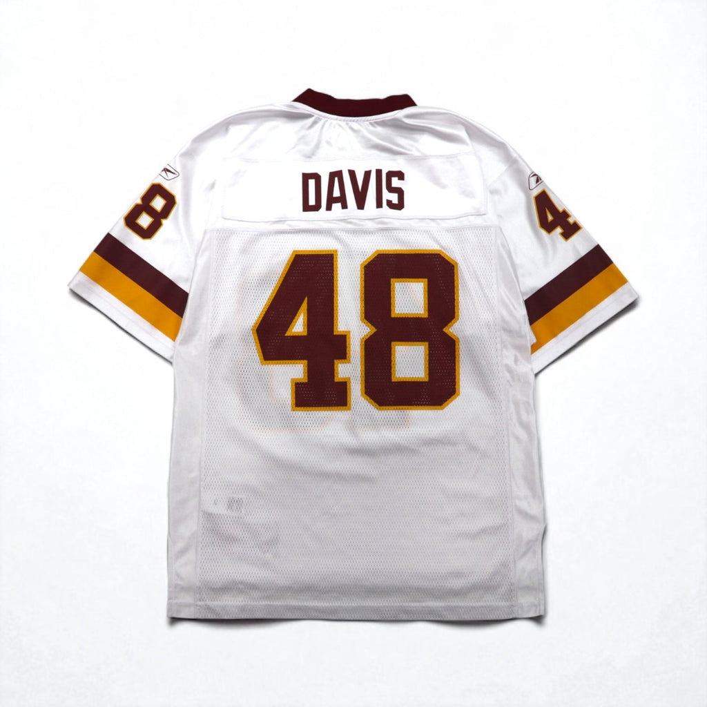 Maglia da gioco Reebok, taglia M, colore bianco, 100% poliestere, a rete, con numero, NFL Washington Redskins, uniforme da football