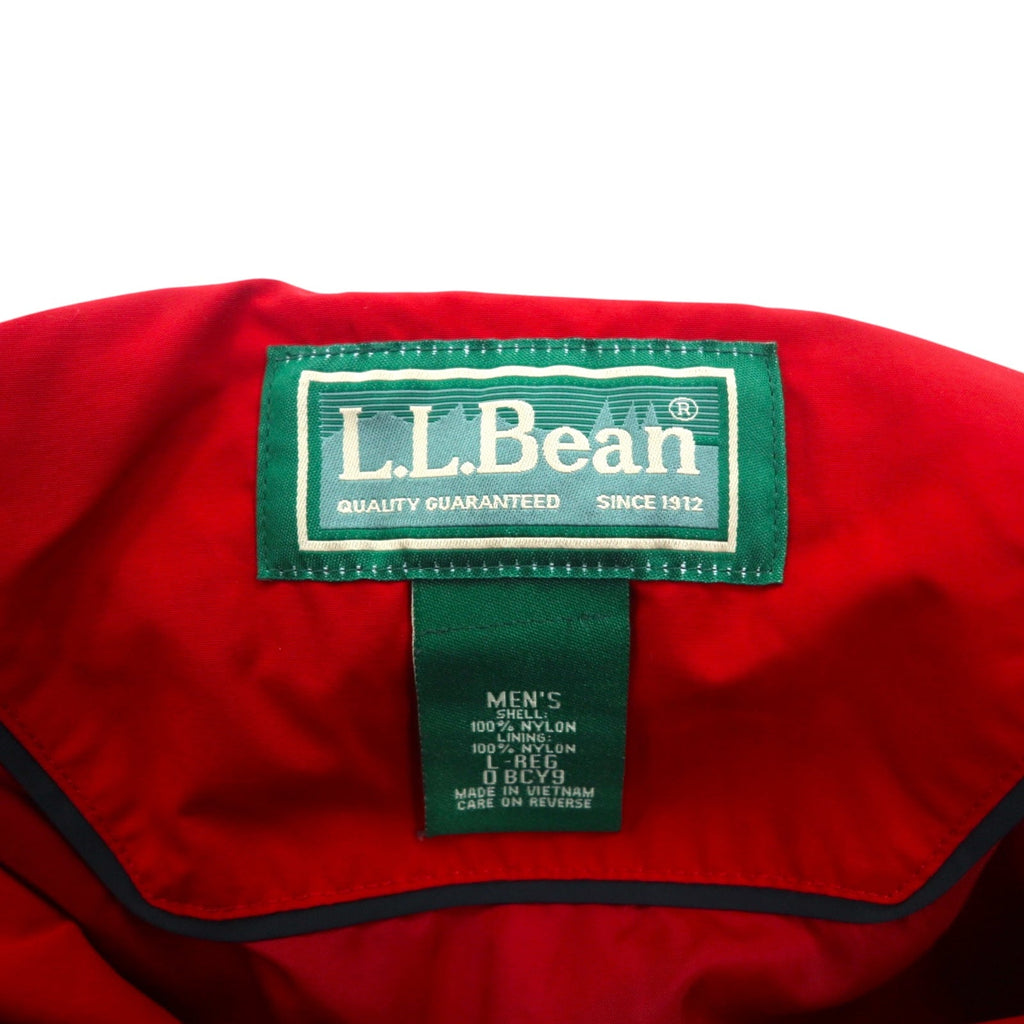 L.L.Bean Mountain Parka anni 2000 L Rosso Nylon Zip-in-Zip Etichetta con montagna BCY9