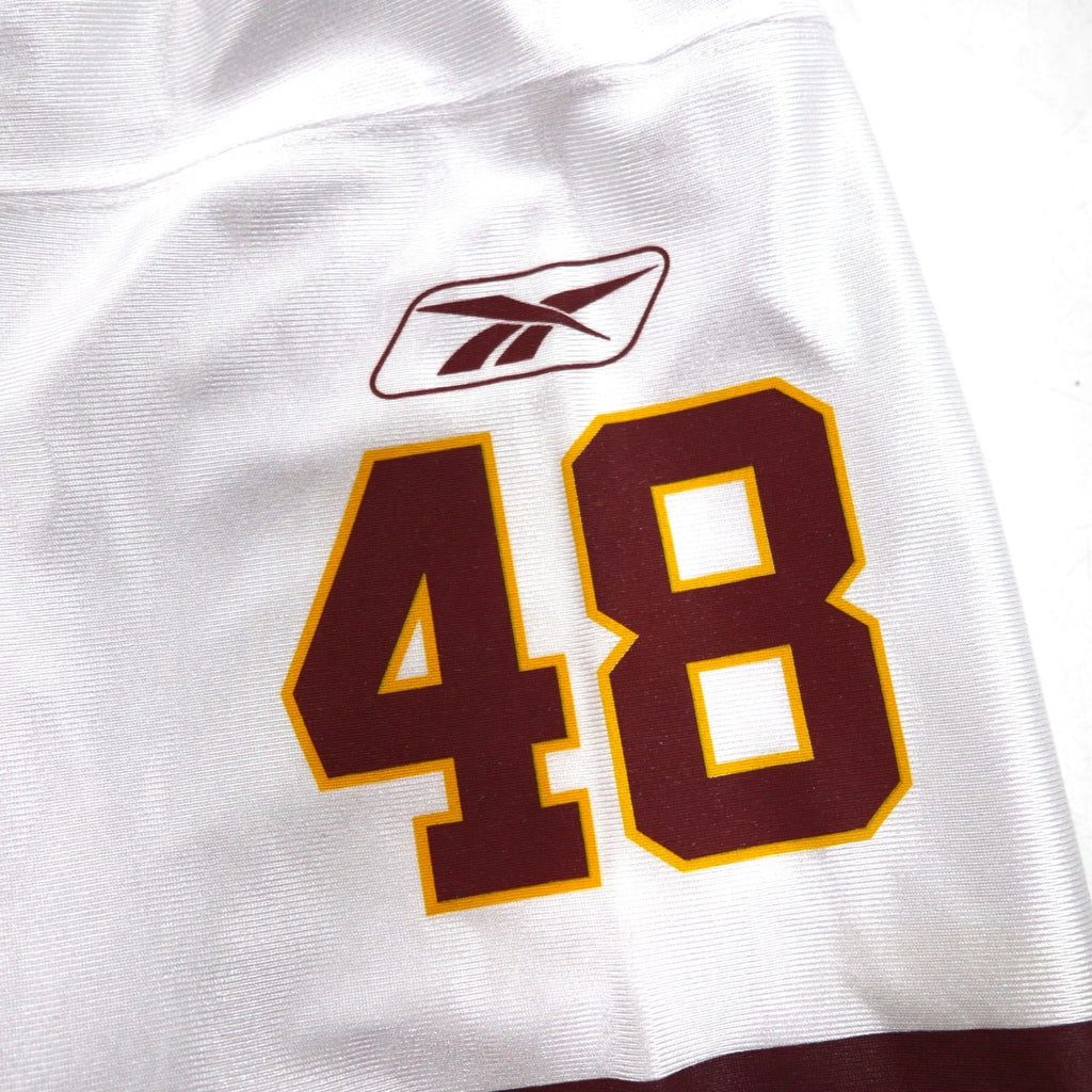 Maglia da gioco Reebok, taglia M, colore bianco, 100% poliestere, a rete, con numero, NFL Washington Redskins, uniforme da football