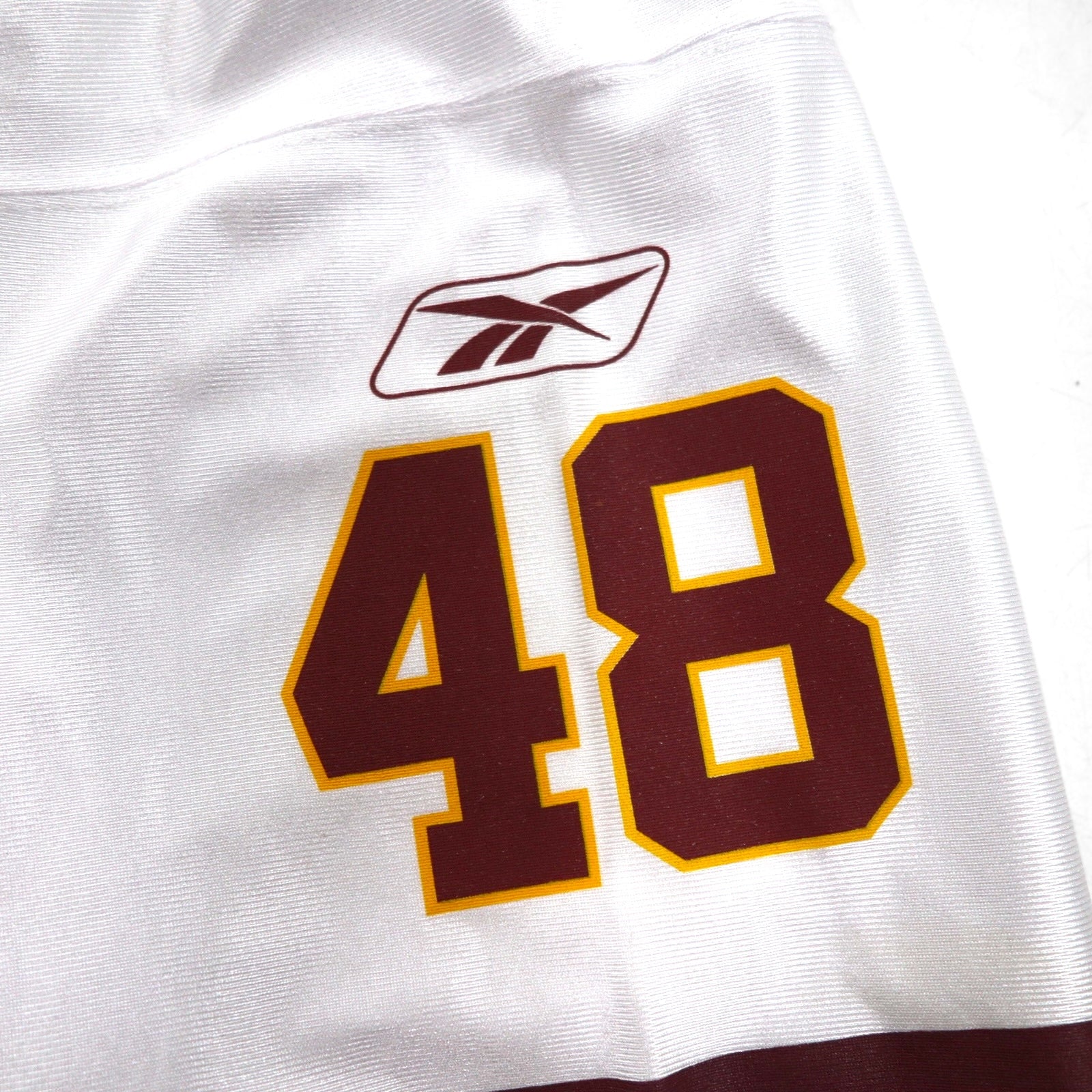 Maglia da gioco Reebok, taglia M, colore bianco, 100% poliestere, a rete, con numero, NFL Washington Redskins, uniforme da football