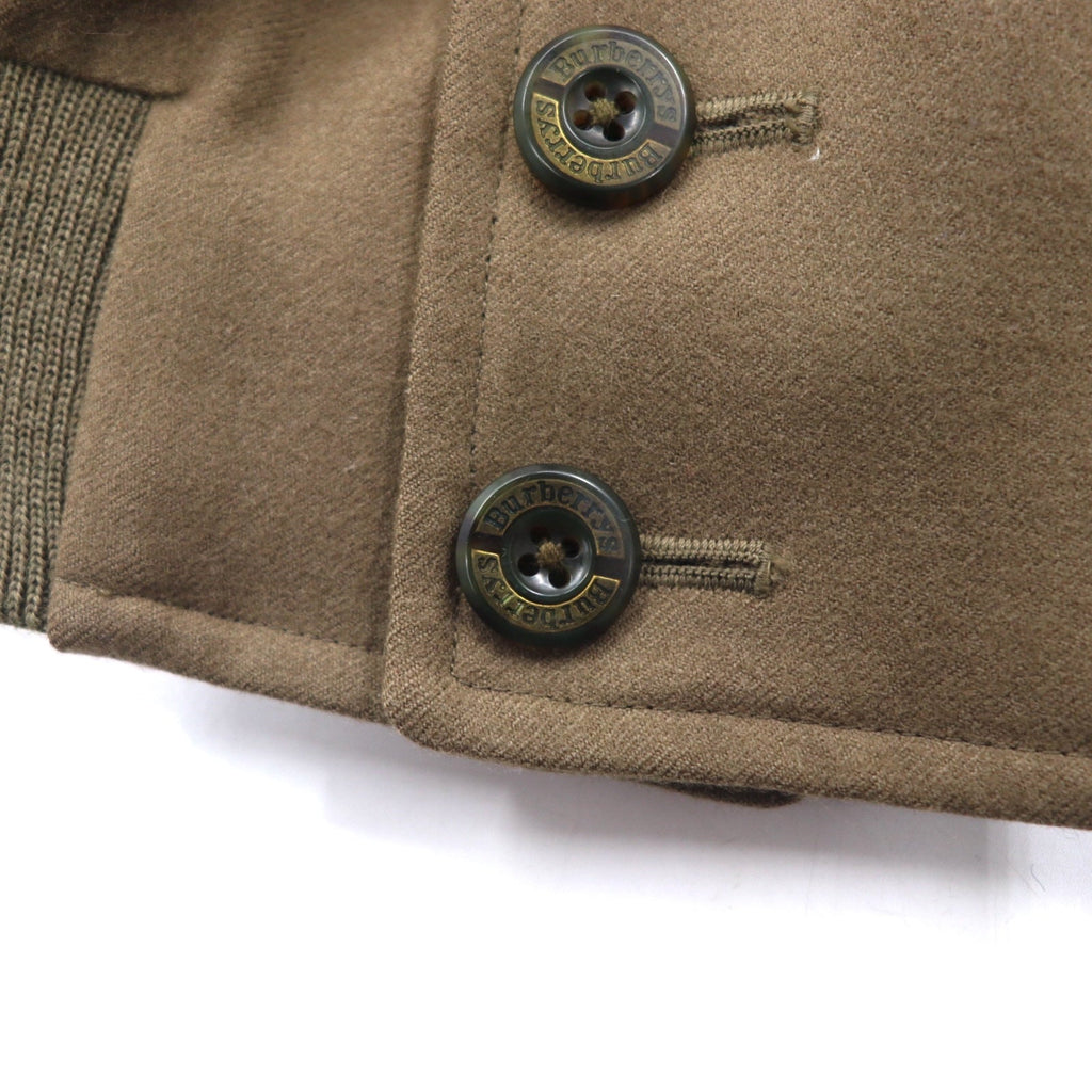 Burberrys Giacca militare A-1 collo a scialle bomber L marrone con inserti a coste in lana maglia ricamo logo