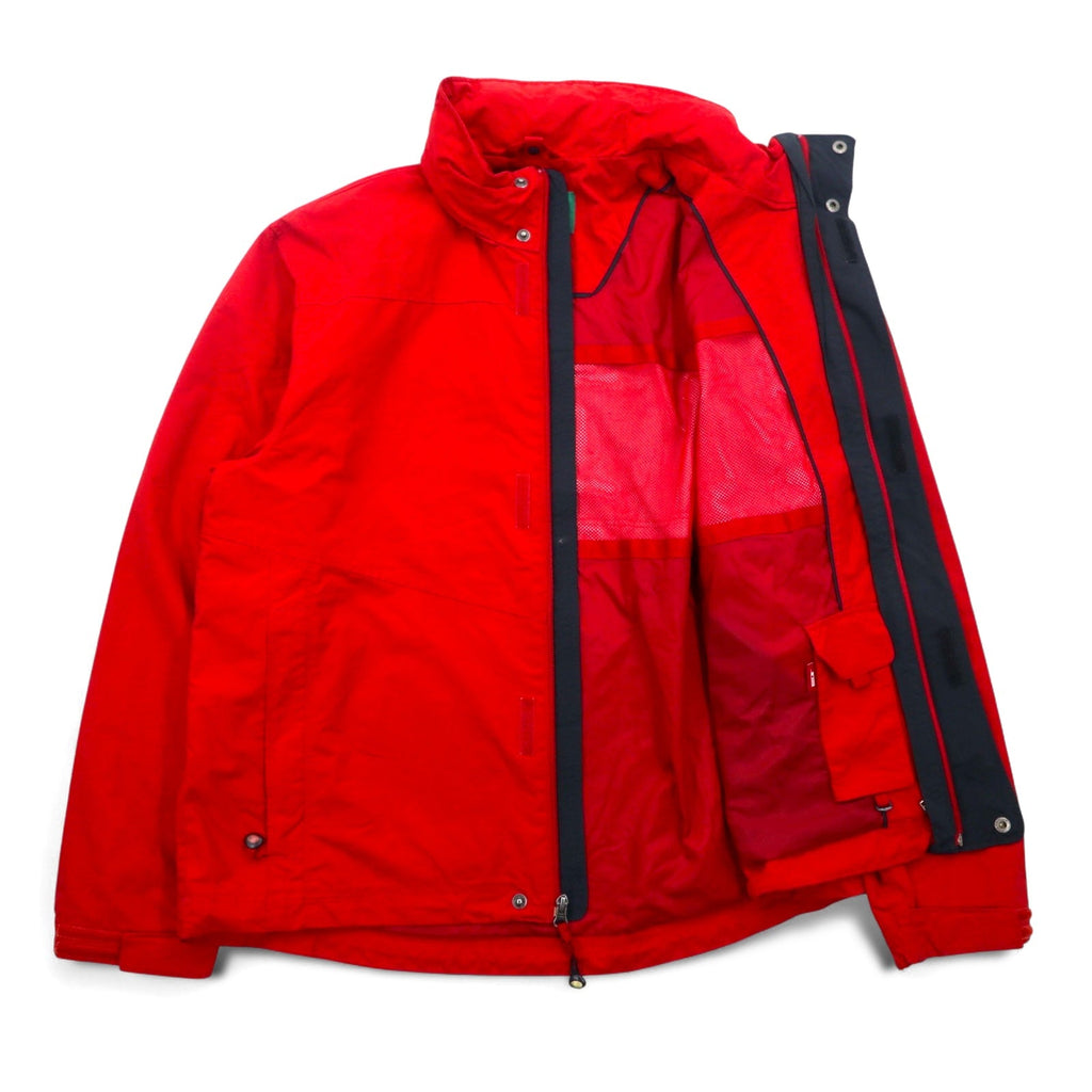 L.L.Bean Mountain Parka anni 2000 L Rosso Nylon Zip-in-Zip Etichetta con montagna BCY9