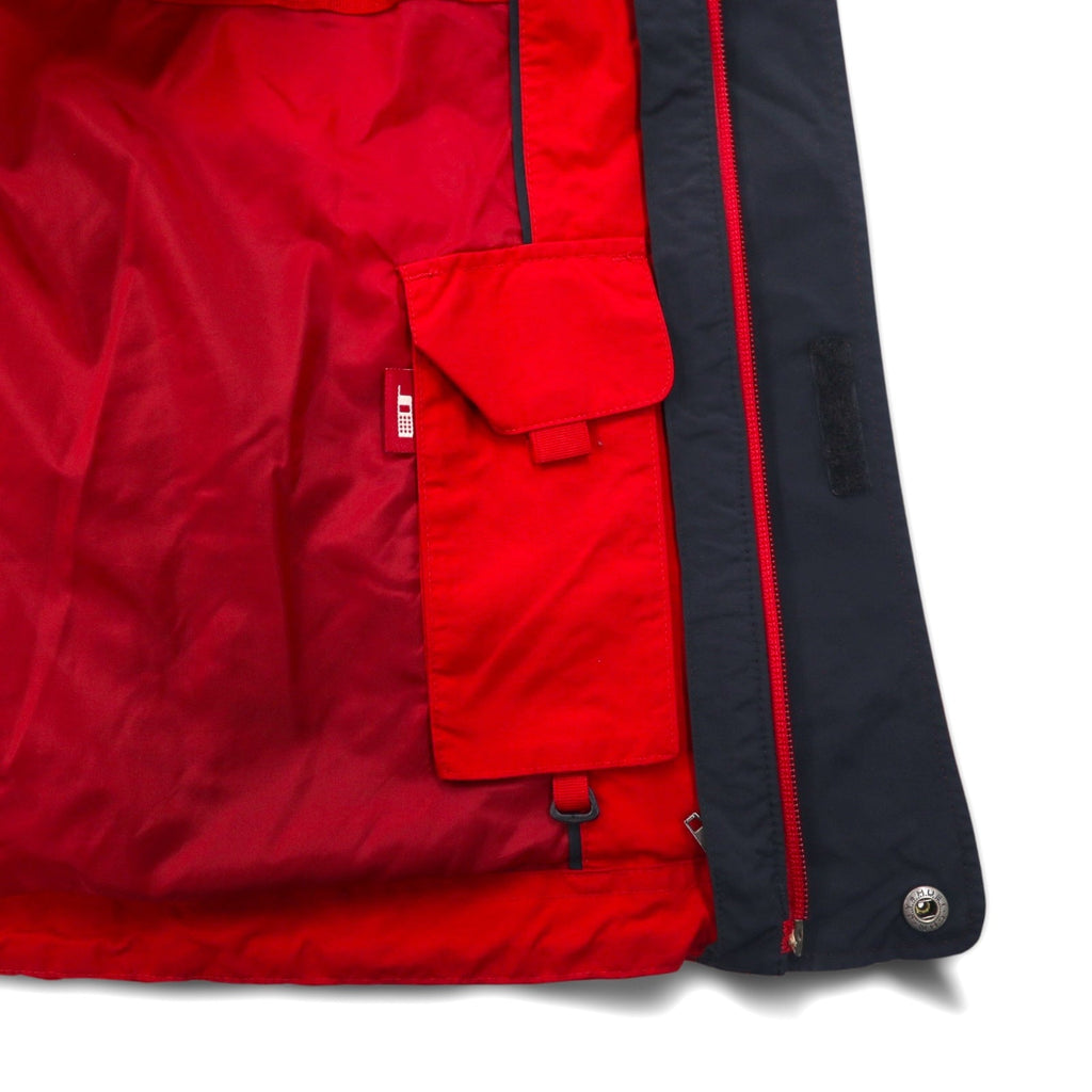 L.L.Bean Mountain Parka anni 2000 L Rosso Nylon Zip-in-Zip Etichetta con montagna BCY9