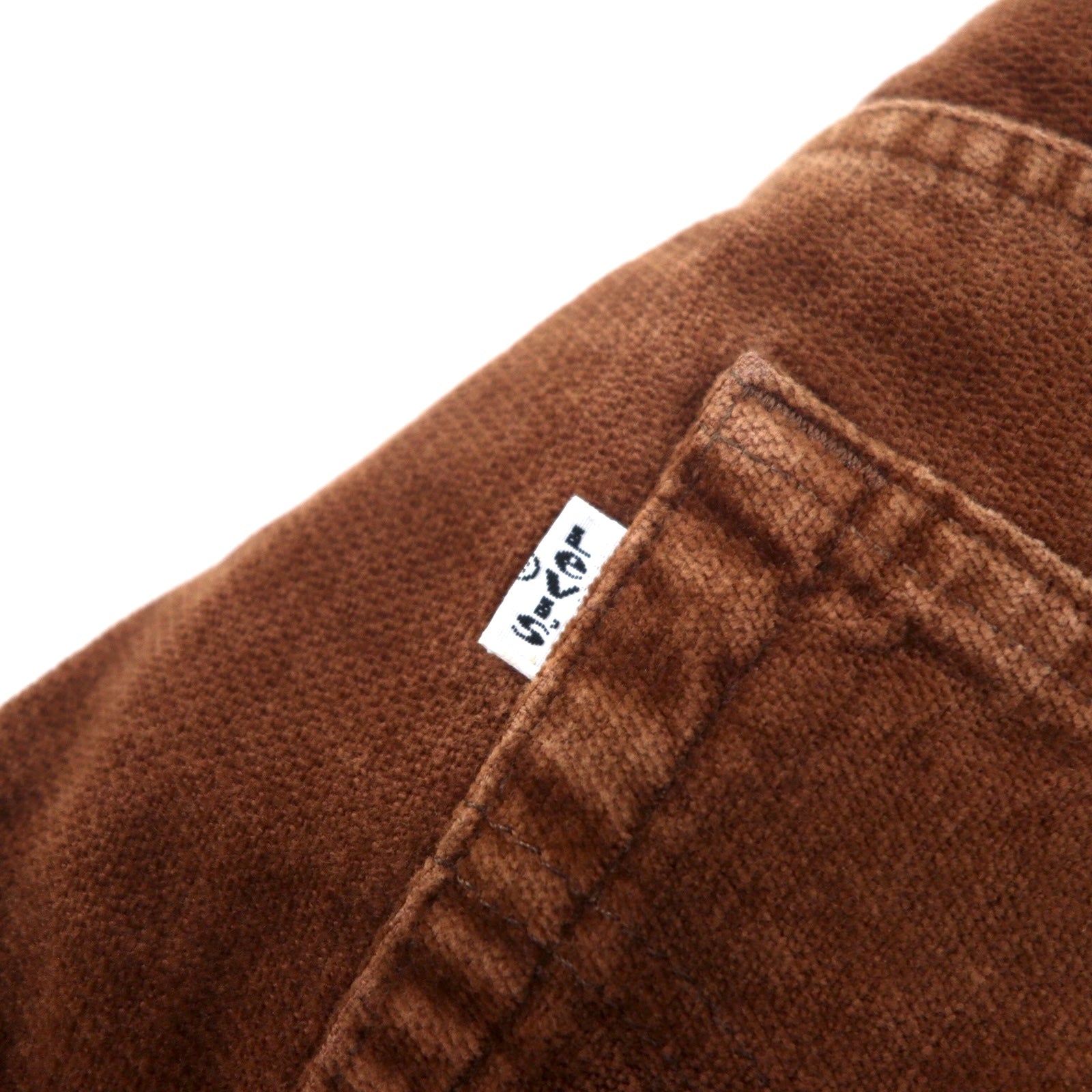 Levi's Made in Italy anni '90, pantaloni bootcut svasati in velluto, taglia 29, marroni, in cotone, etichetta bianca, small "e", chiusura con cerniera, bottone interno I13 525-6328