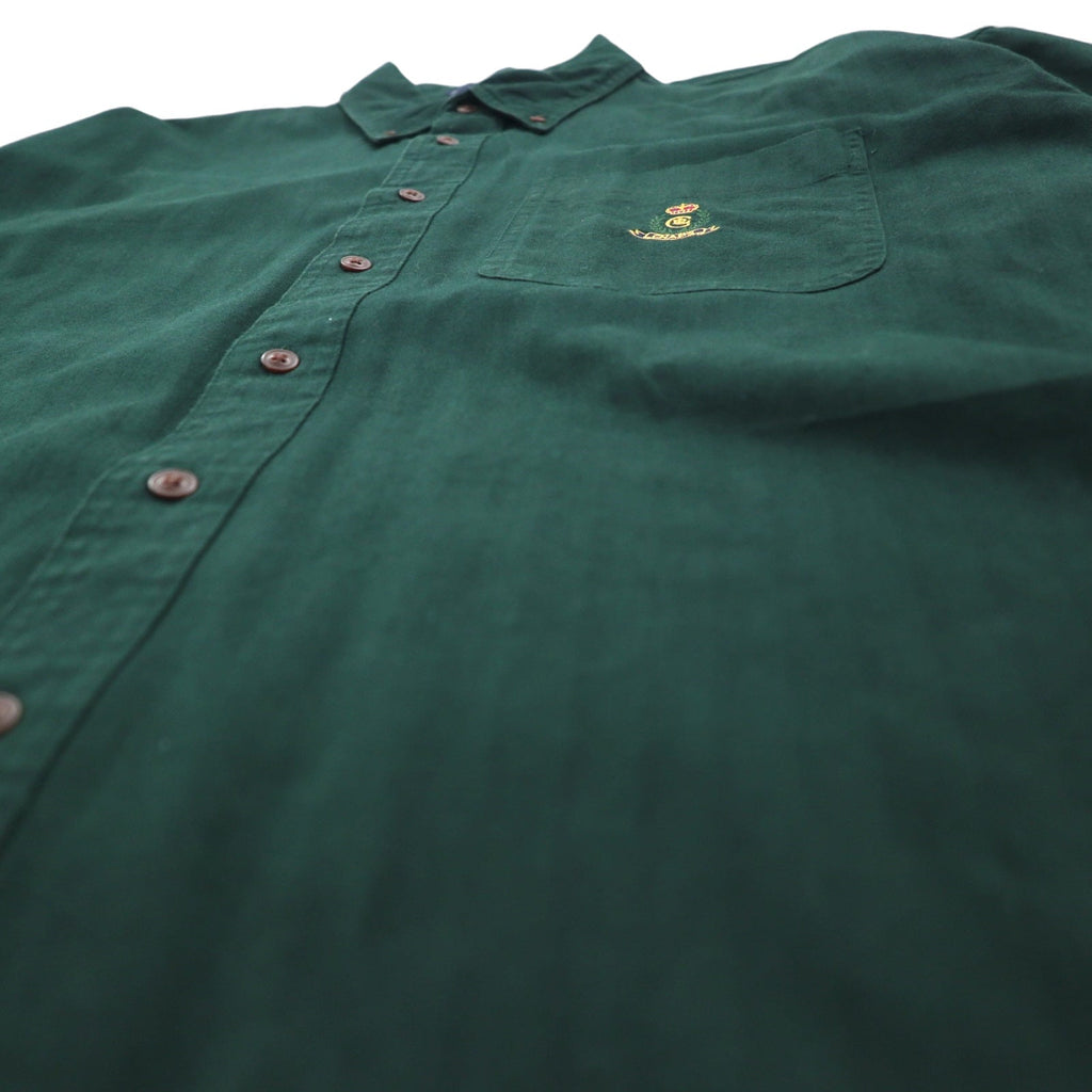 CHAPS RALPH LAUREN 90年代 ボタンダウンシャツ L グリーン コットン ロゴ刺繍 グアテマラ製