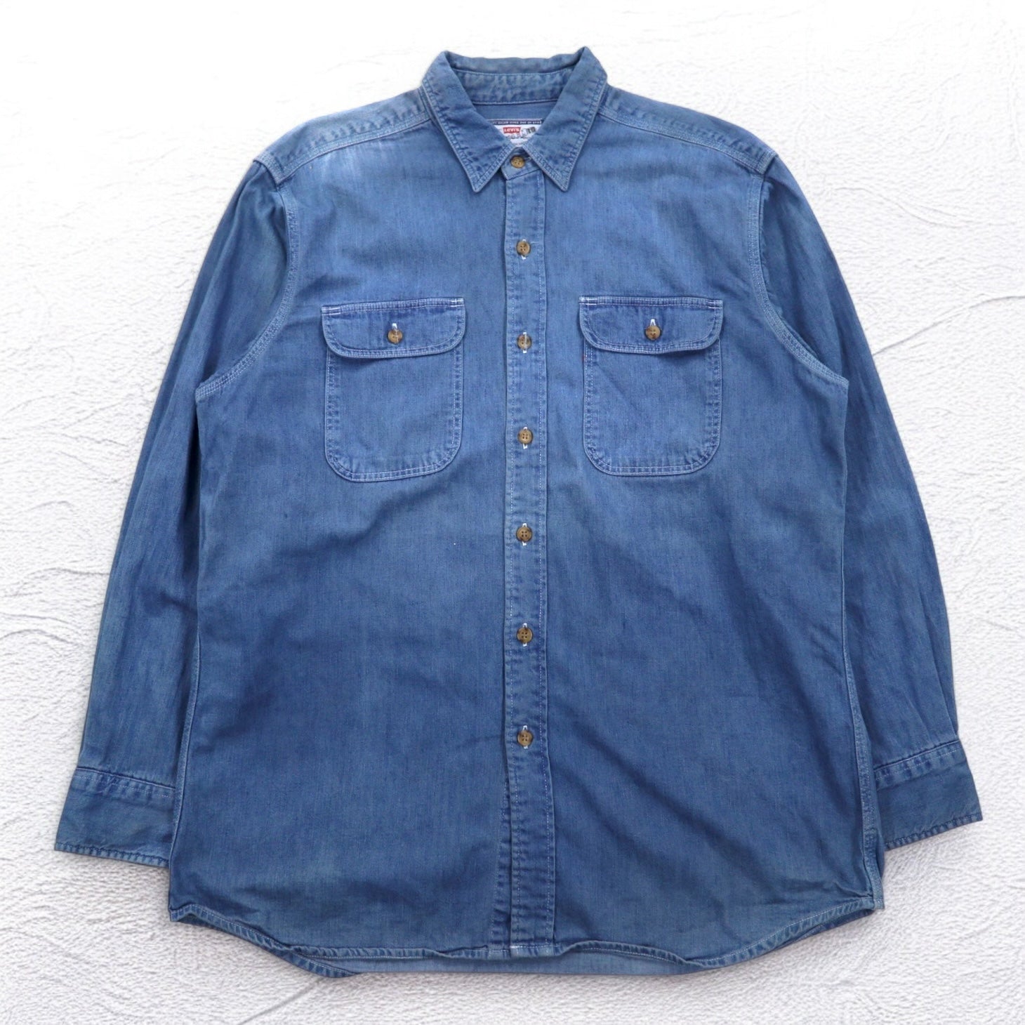 Levi's 90年代 デニム ワークシャツ L インディゴ ブルー コットン 胸ポケット 日本製