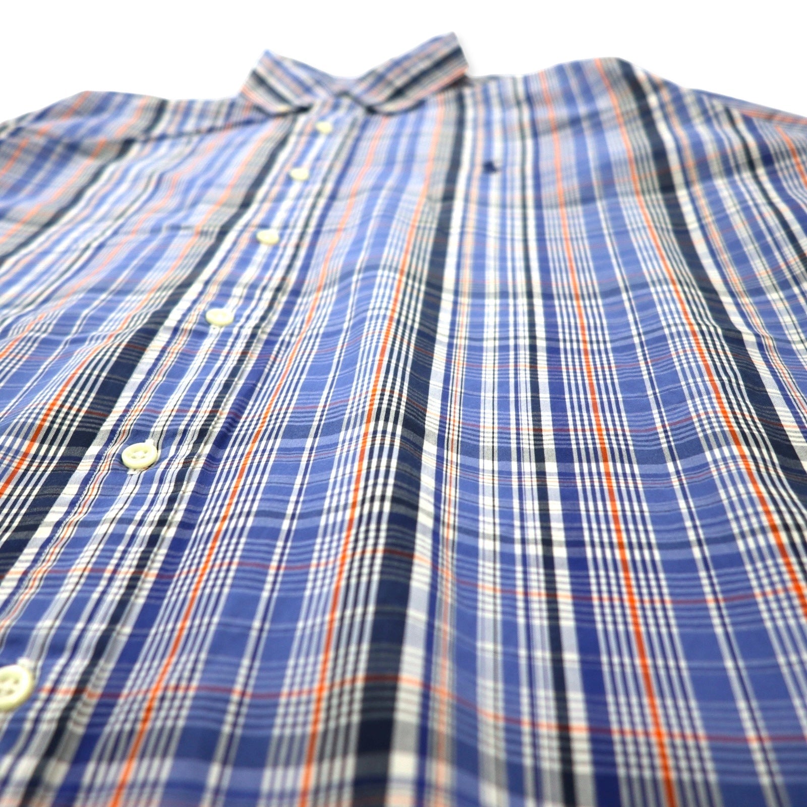 Ralph Lauren Camicia Button-Down XL Blu A Quadri TWO-PLY COTTON Ricamo Piccolo Pony
