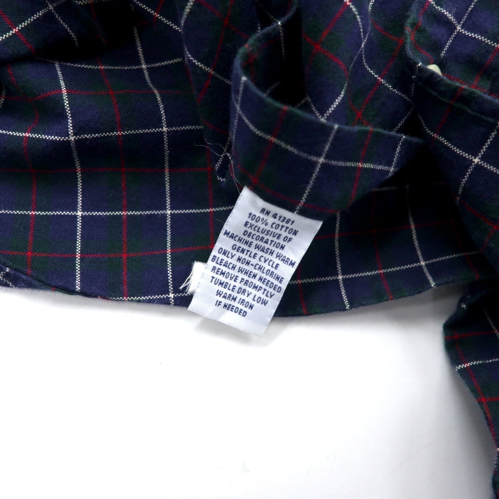 RALPH LAUREN ボタンダウンシャツ XL ネイビー チェック コットン スモールポニー刺繍