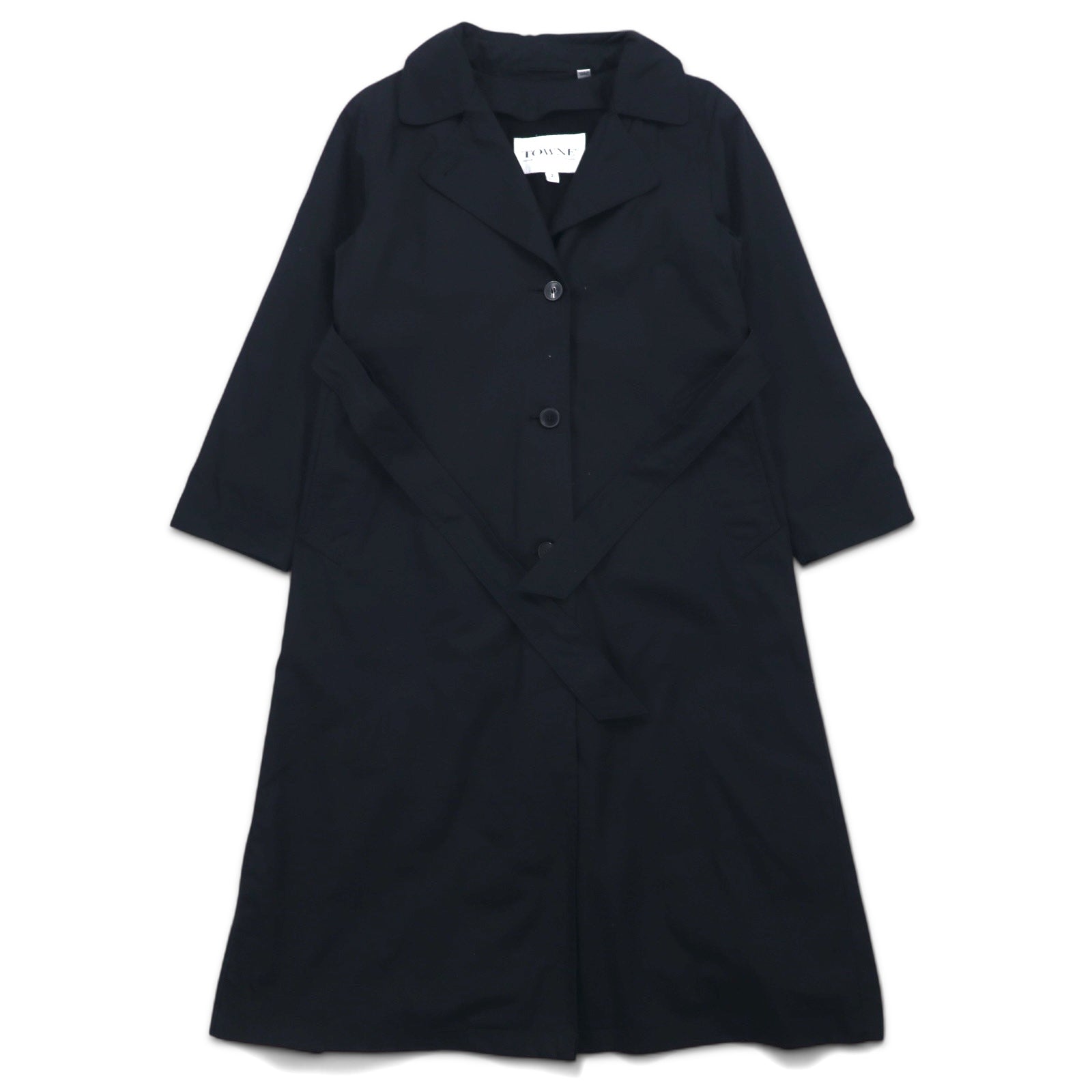 TOWNE BY LONDON FOG anni '90 trench coat con cappuccio removibile taglia M, nero, poliestere, cotone, fodera rimovibile