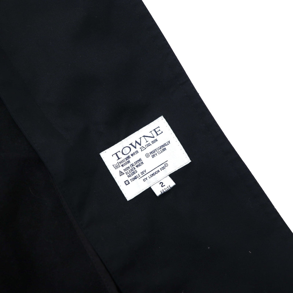 TOWNE BY LONDON FOG 90年代 フード着脱式 トレンチコート M ブラック ポリエステル コットン ライナー着脱式
