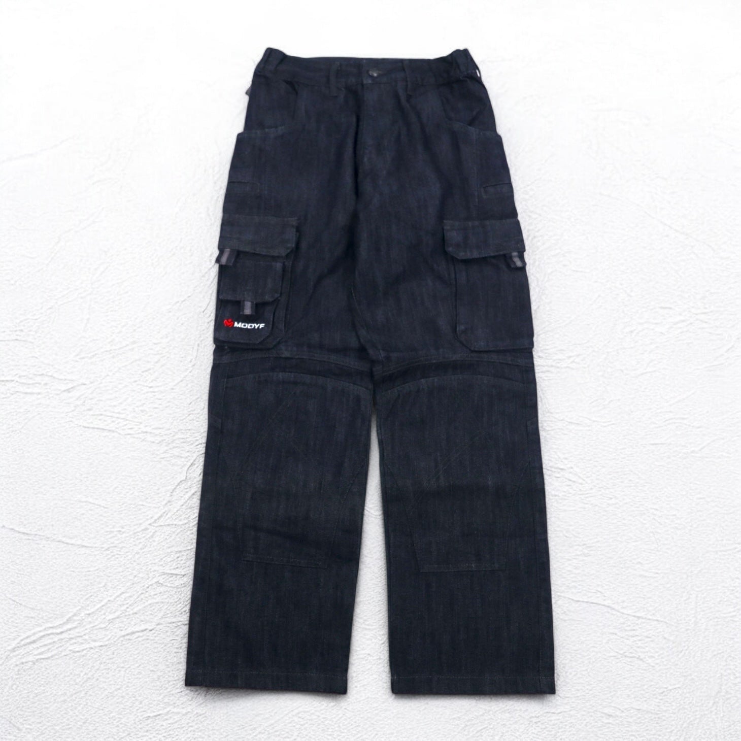 Vintage 00s Jeans Cargo WURTH MODYF Anni 2000 Jeans Baggy Cargo 32 Dark Indigo Nuovo