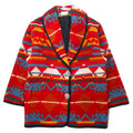 USA, anni '80, Ashley Scott, motivo Chimayo, scialle, giacca in lana, taglia XL, rosso, nativo americano, bottoni con concho