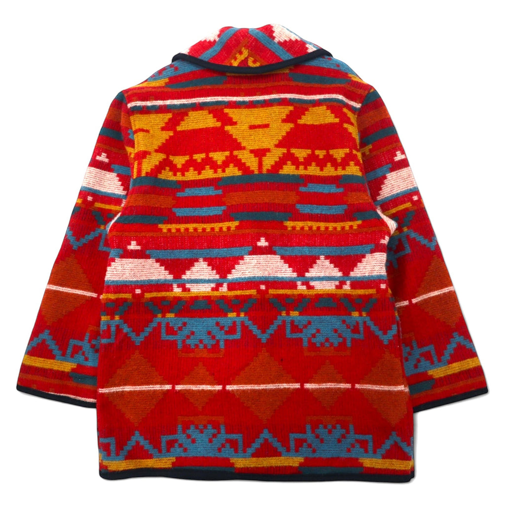 USA, anni '80, Ashley Scott, motivo Chimayo, scialle, giacca in lana, taglia XL, rosso, nativo americano, bottoni con concho