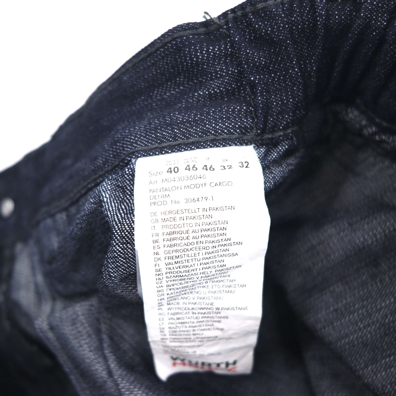 Vintage 00s Jeans Cargo WURTH MODYF Anni 2000 Jeans Baggy Cargo 32 Dark Indigo Nuovo