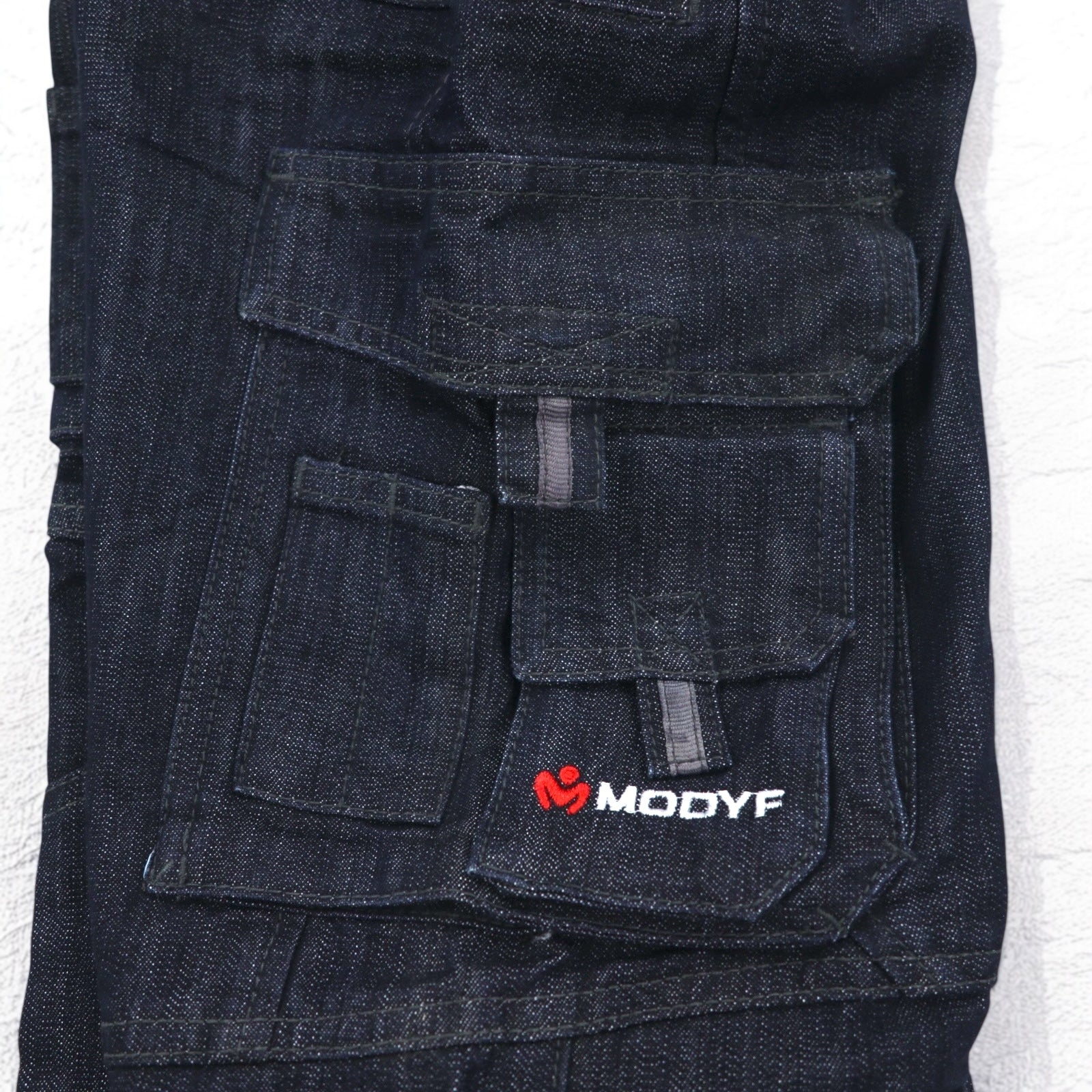 Vintage 00s Jeans Cargo WURTH MODYF Anni 2000 Jeans Baggy Cargo 32 Dark Indigo Nuovo