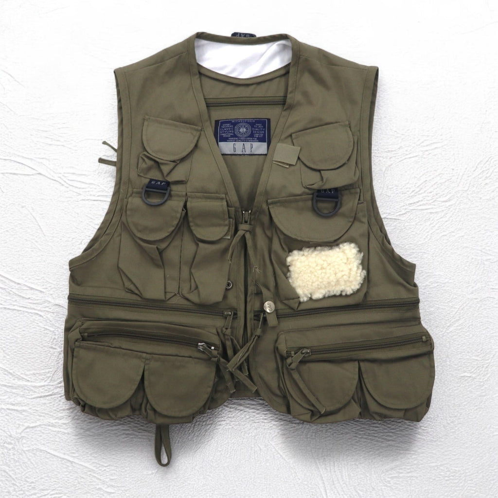 GAP anni '90, gilet da pesca Old Gap, taglia M, color kaki, tasche utility