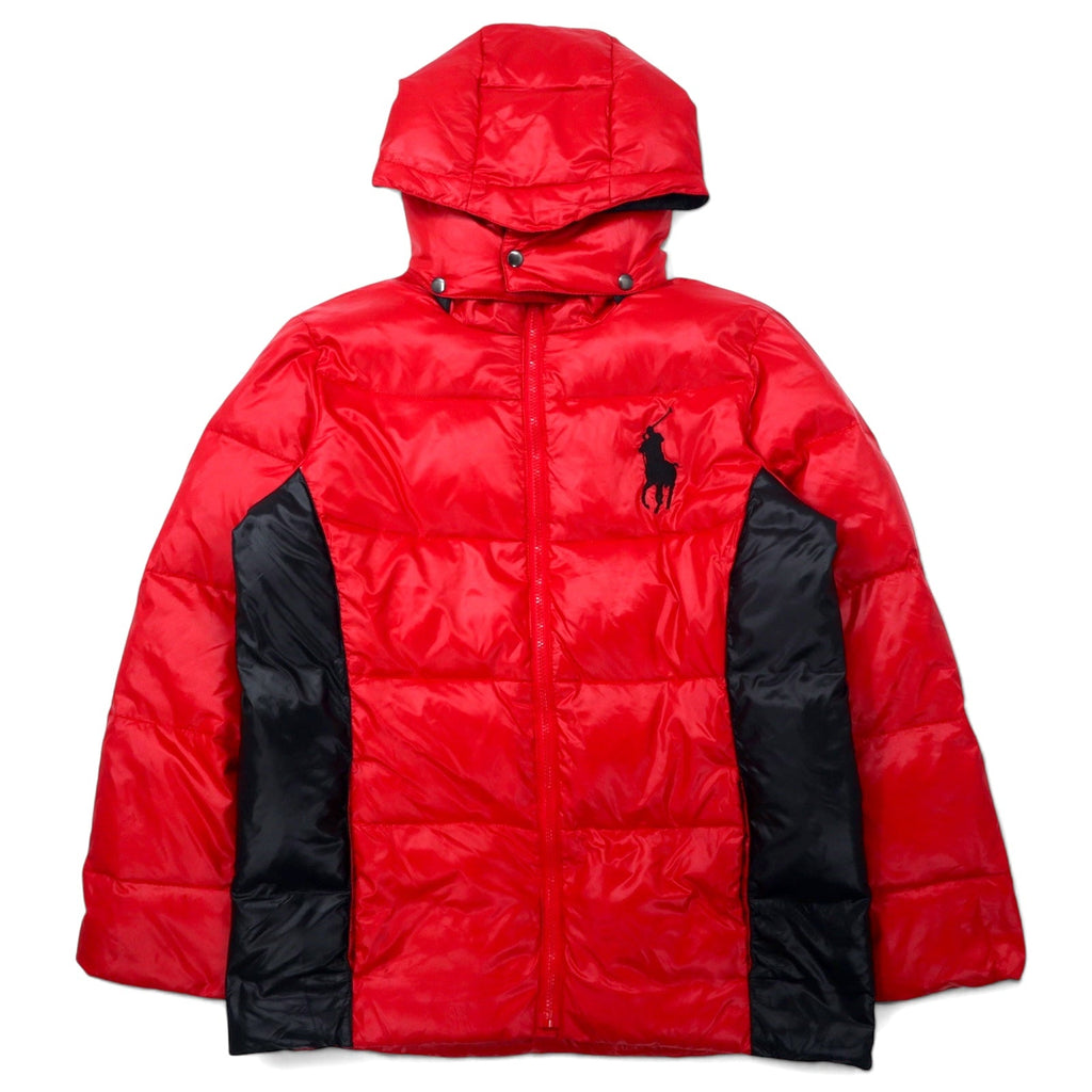 Polo by Ralph Lauren anni '90 Piumino Big Pony M rosso nylon con cappuccio staccabile