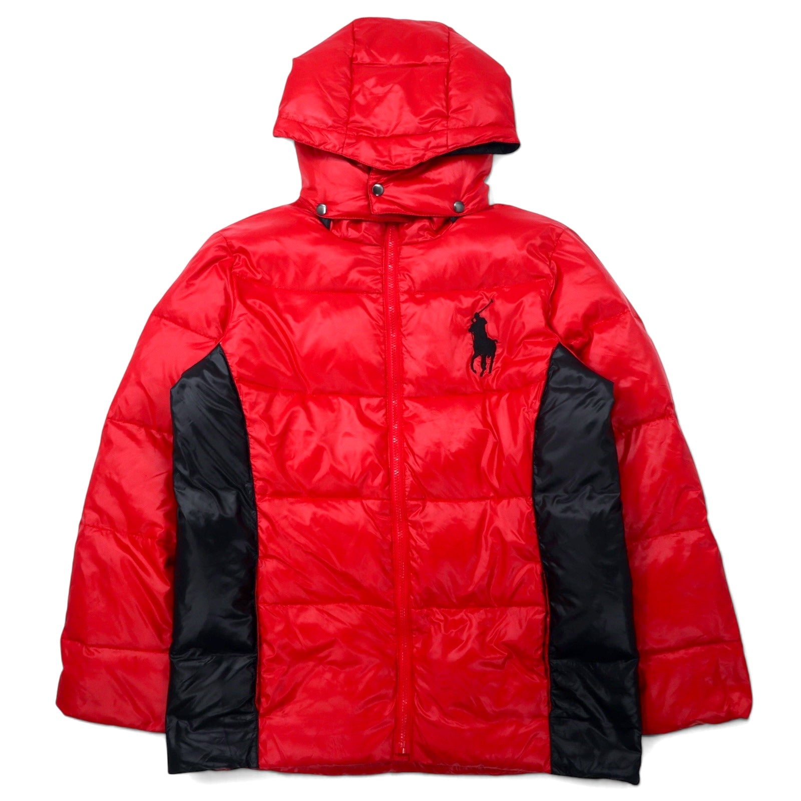 Polo by Ralph Lauren anni '90 Piumino Big Pony M rosso nylon con cappuccio staccabile