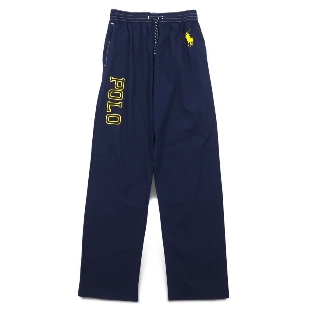 POLO RALPH LAUREN pantaloni easy fit con stampa logo S navy giallo cotone Big Pony