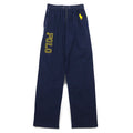 POLO RALPH LAUREN pantaloni easy fit con stampa logo S navy giallo cotone Big Pony