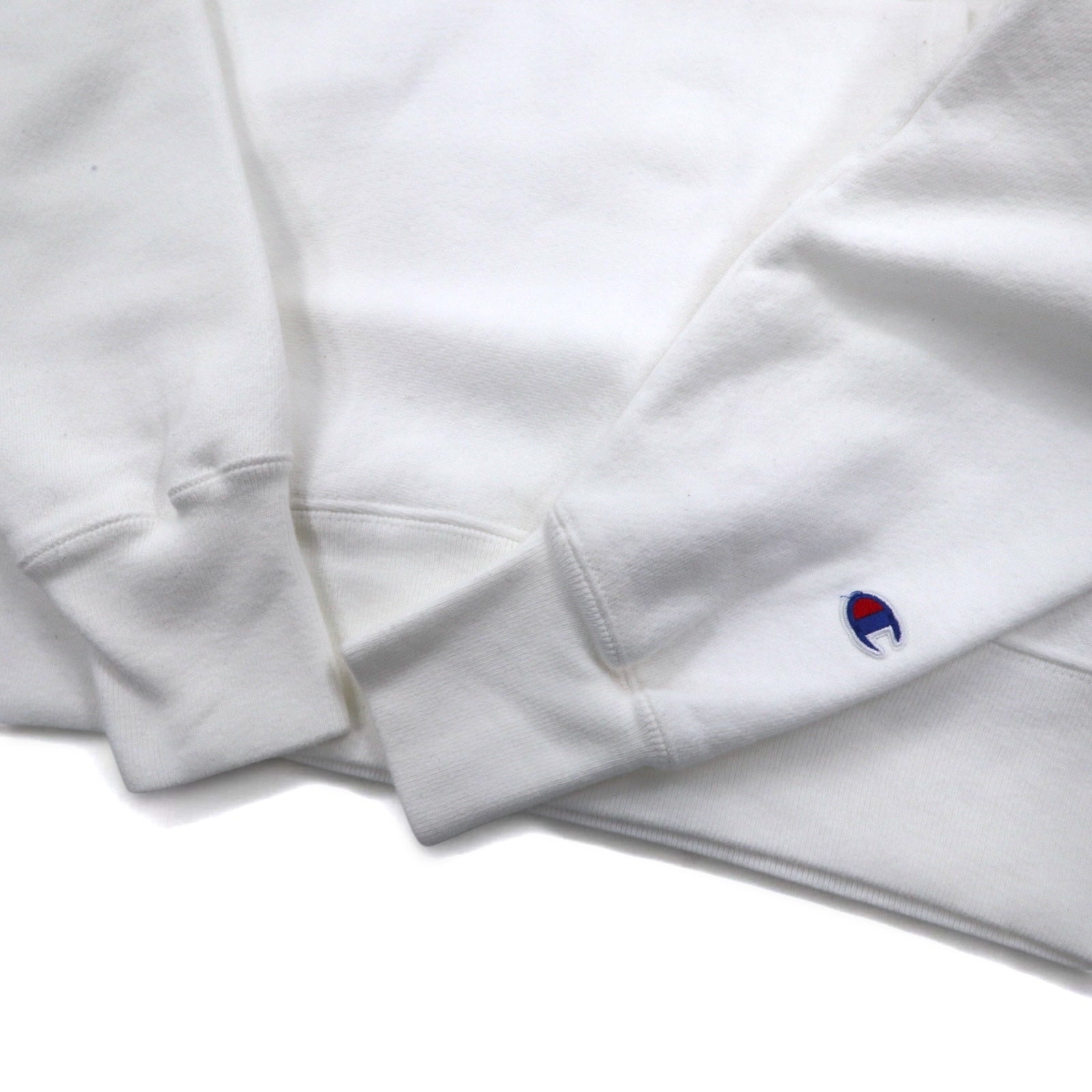 Champion Reverse Weave Felpa con Cappuccio Pullover 2XL Bianca Cotone Felpata Internamente Aquila Baseball Etichetta Blu Replica Made in Honduras