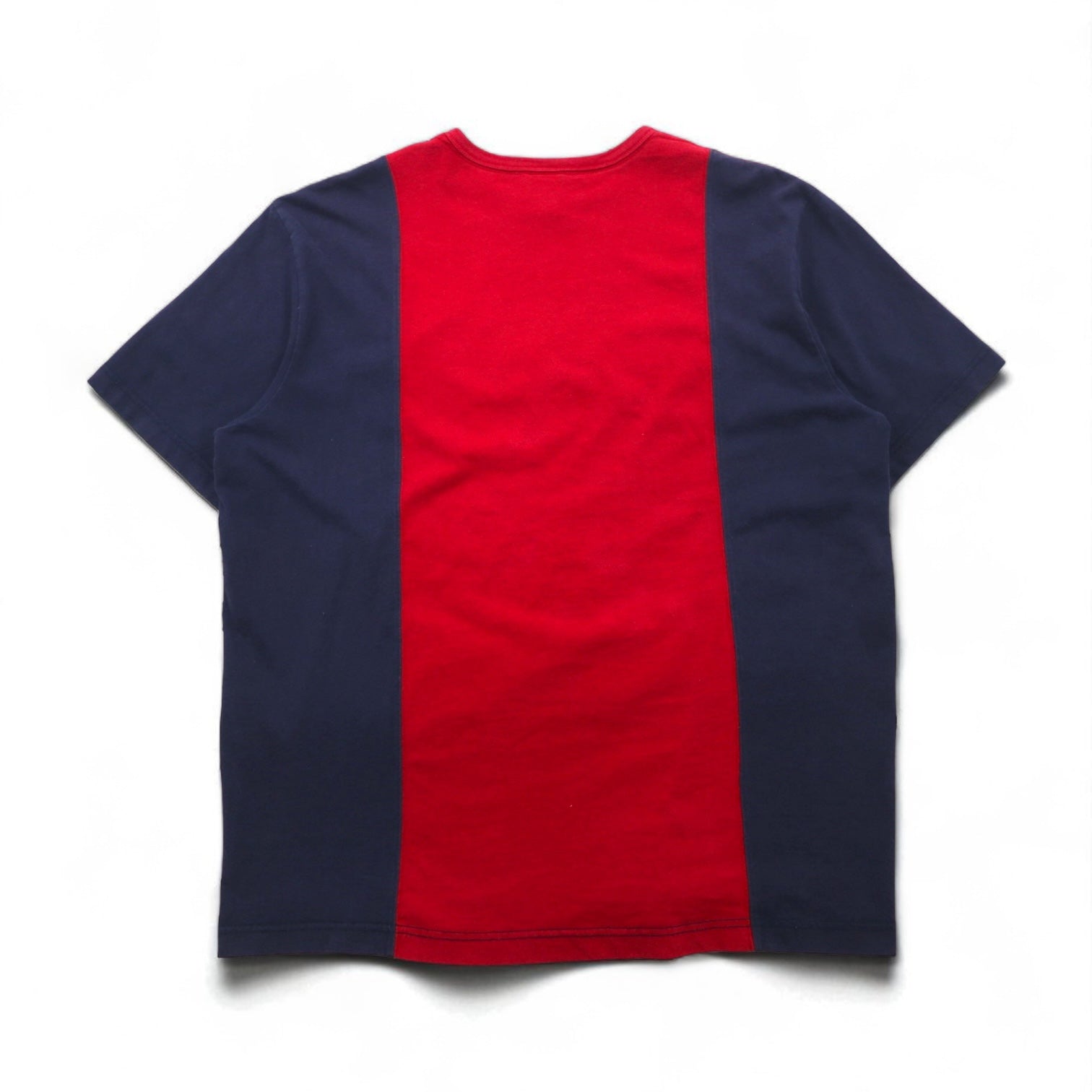 POLO JEANS COMPANY RALPH LAUREN anni '90 t-shirt bicolore L rosso blu navy cotone
