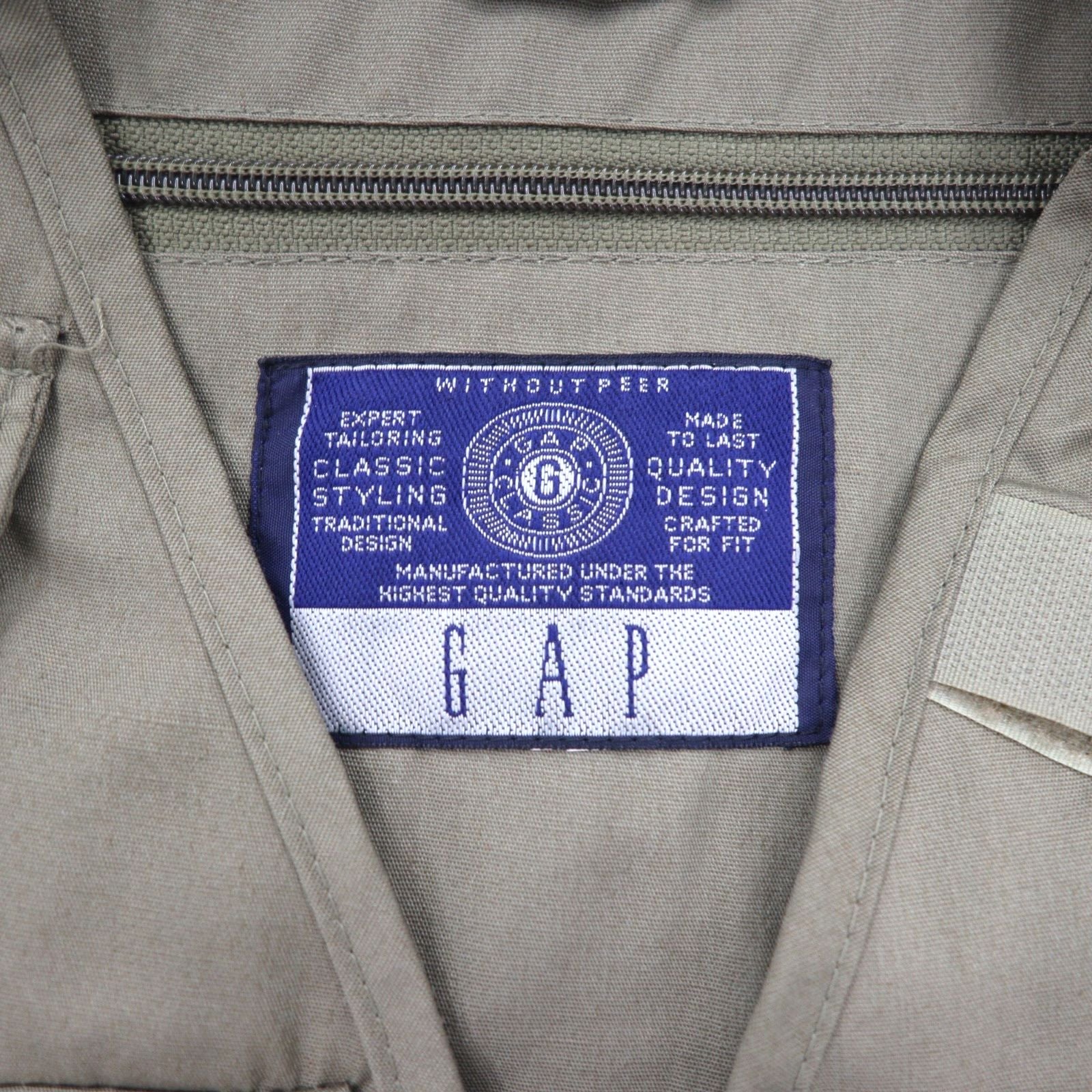 GAP anni '90, gilet da pesca Old Gap, taglia M, color kaki, tasche utility