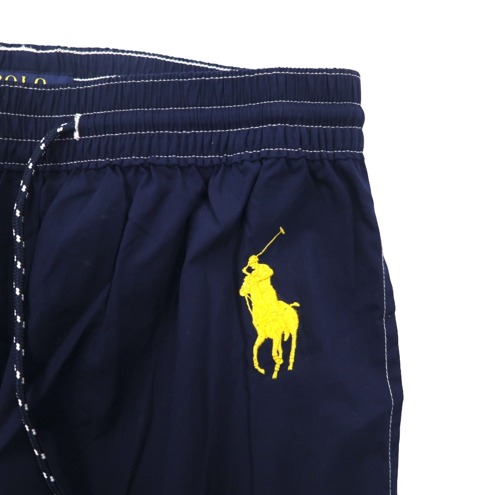 POLO RALPH LAUREN pantaloni easy fit con stampa logo S navy giallo cotone Big Pony