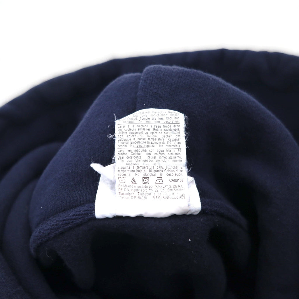 Champion Reverse Weave Felpa con cappuccio pullover 3XL blu navy cotone interno felpato HOUSTON logo ad arco etichetta blu singola riedizione Prodotto in Honduras