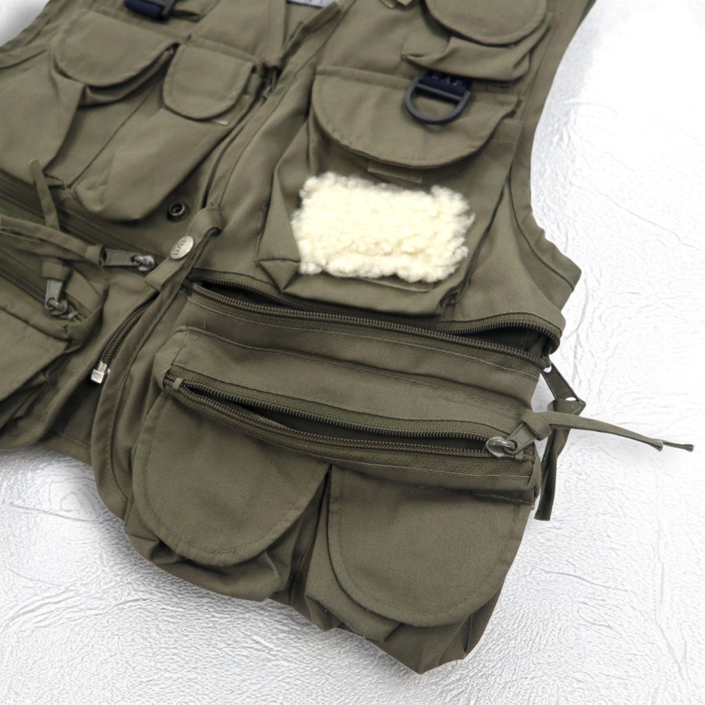 GAP anni '90, gilet da pesca Old Gap, taglia M, color kaki, tasche utility