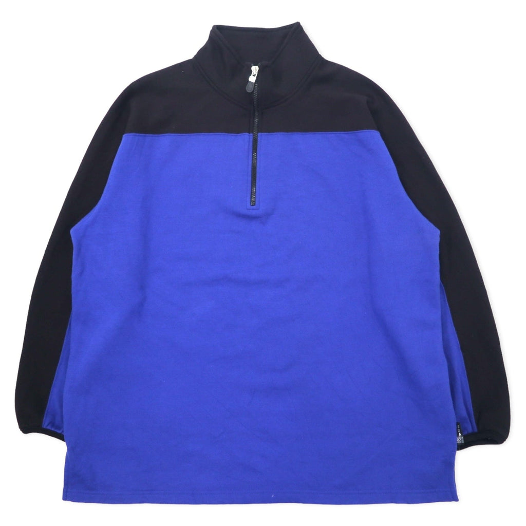 Felpa con zip a metà JC PENNEY anni '90 USA Olimpiadi, XL, blu, bicolore, cotone, poliestere, felpata, oversize