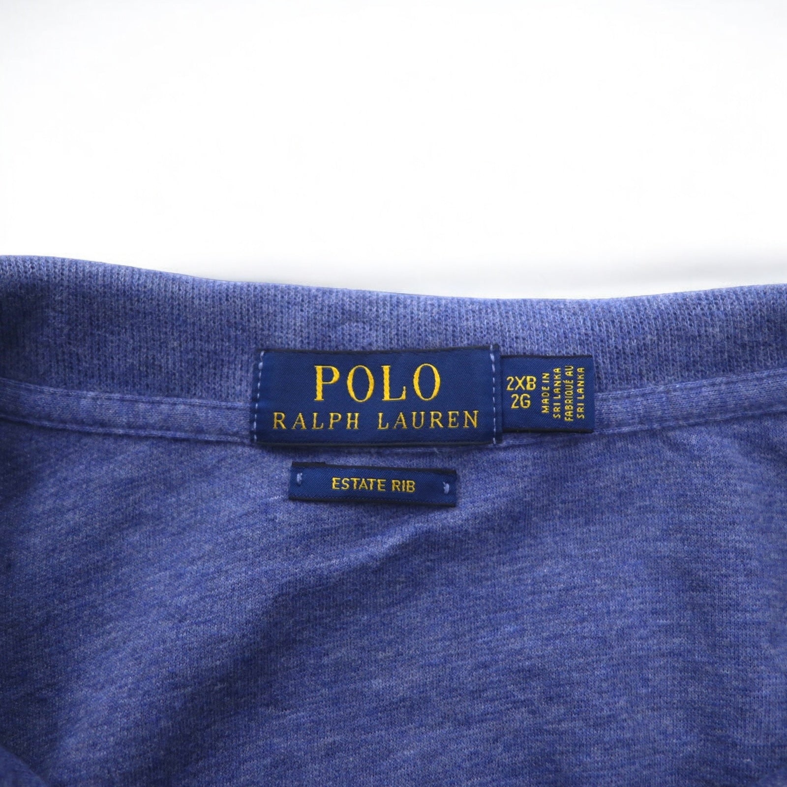 POLO RALPH LAUREN felpa con mezza zip 2XL blu ESTATE RIB ricamo pony piccolo
