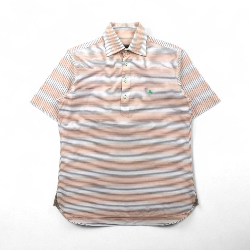 BURBERRY BLACK LABEL Pullover a maniche corte taglia M, arancione a righe, in cotone