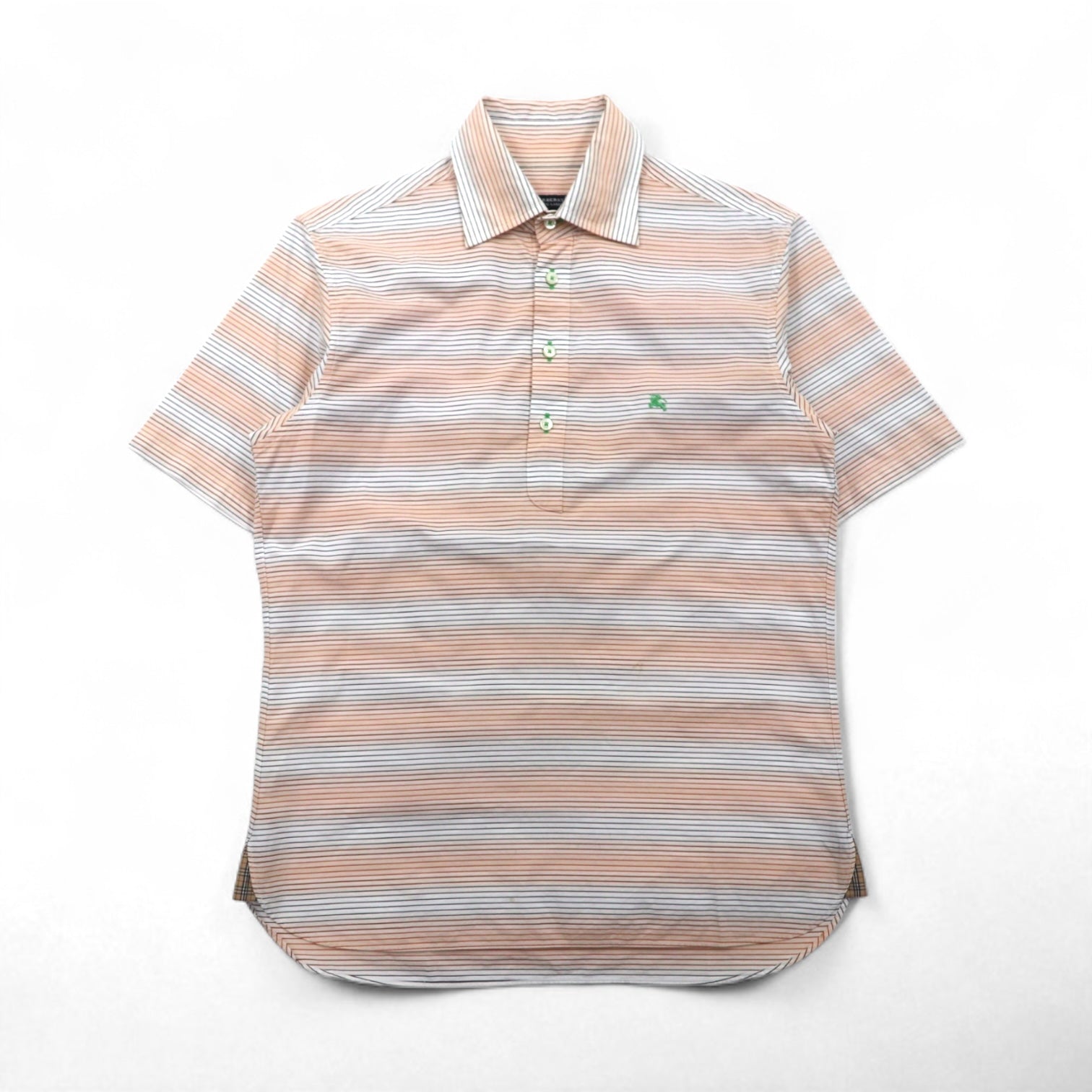 BURBERRY BLACK LABEL Pullover a maniche corte taglia M, arancione a righe, in cotone