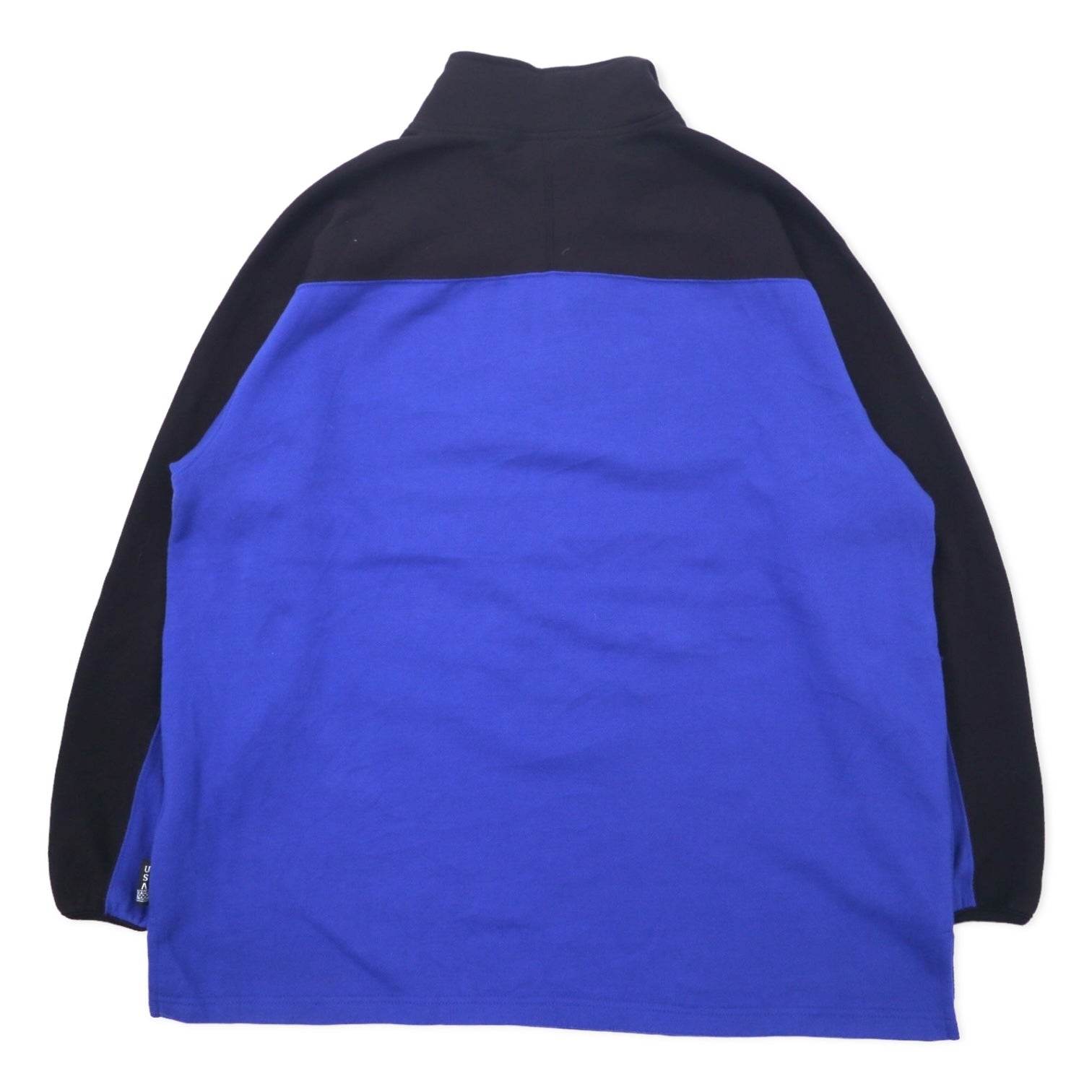 Felpa con zip a metà JC PENNEY anni '90 USA Olimpiadi, XL, blu, bicolore, cotone, poliestere, felpata, oversize