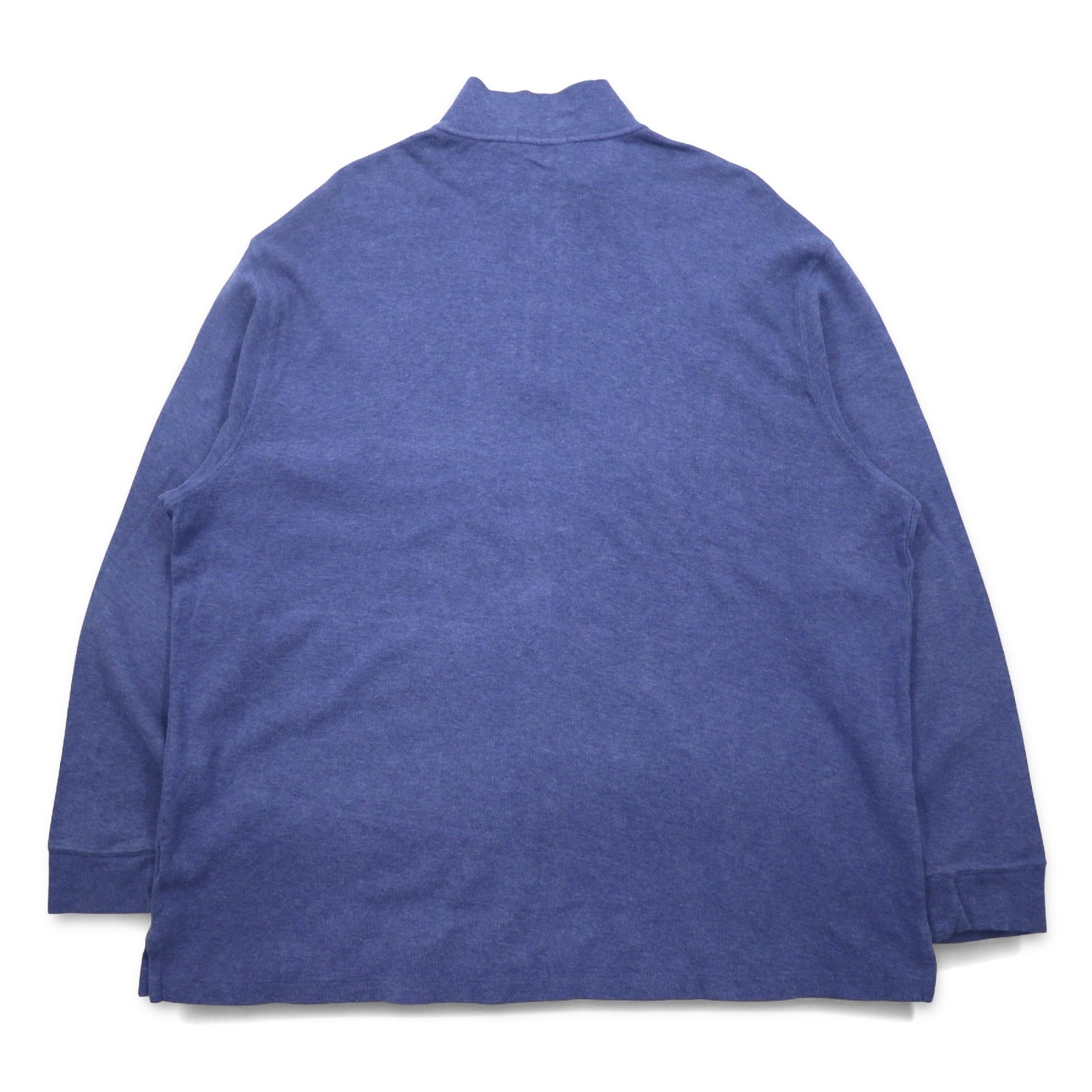 POLO RALPH LAUREN felpa con mezza zip 2XL blu ESTATE RIB ricamo pony piccolo