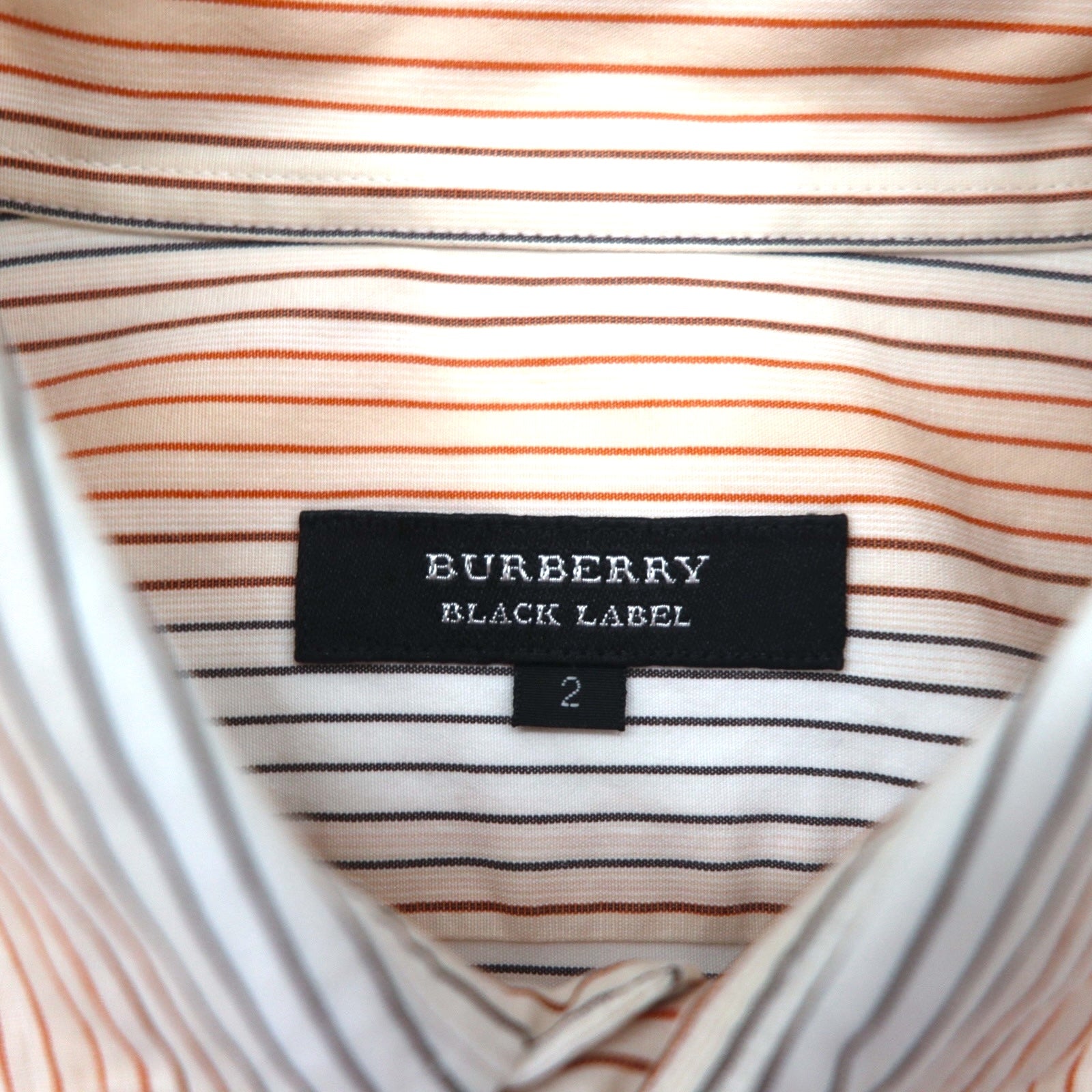 BURBERRY BLACK LABEL Pullover a maniche corte taglia M, arancione a righe, in cotone