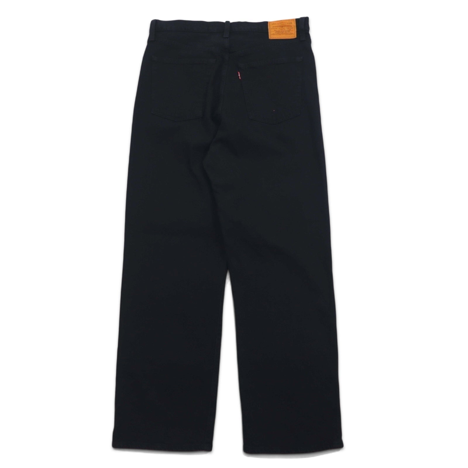 LEVI'S PREMIUM Made in Turchia Jeans in denim a vita alta alla caviglia 30 Nero Cotone Big E RIBCAGE STRAIGHT ANKLE BLACK HEART 72693-0012
