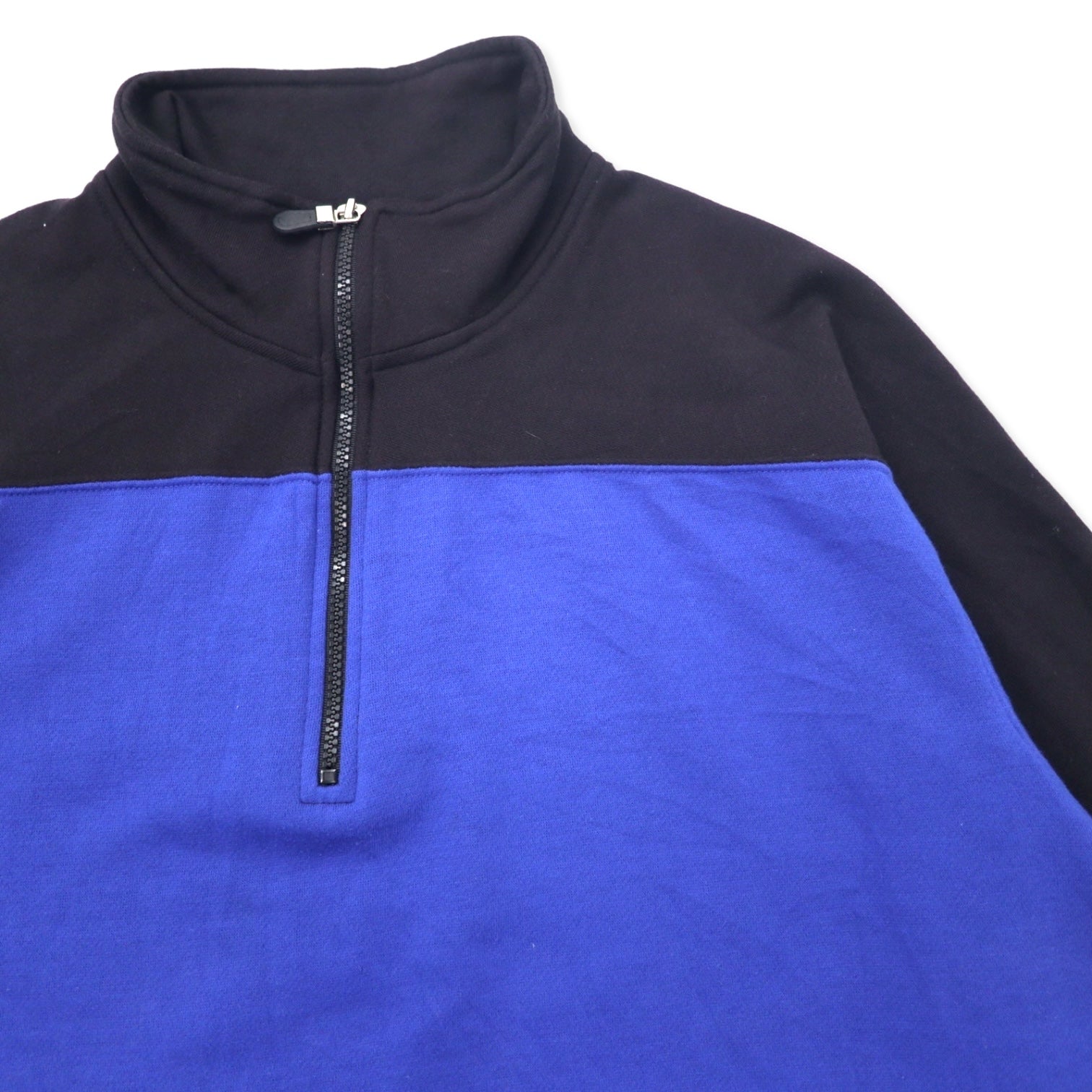 Felpa con zip a metà JC PENNEY anni '90 USA Olimpiadi, XL, blu, bicolore, cotone, poliestere, felpata, oversize