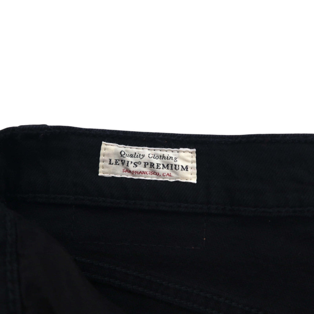 LEVI'S PREMIUM Made in Turchia Jeans in denim a vita alta alla caviglia 30 Nero Cotone Big E RIBCAGE STRAIGHT ANKLE BLACK HEART 72693-0012