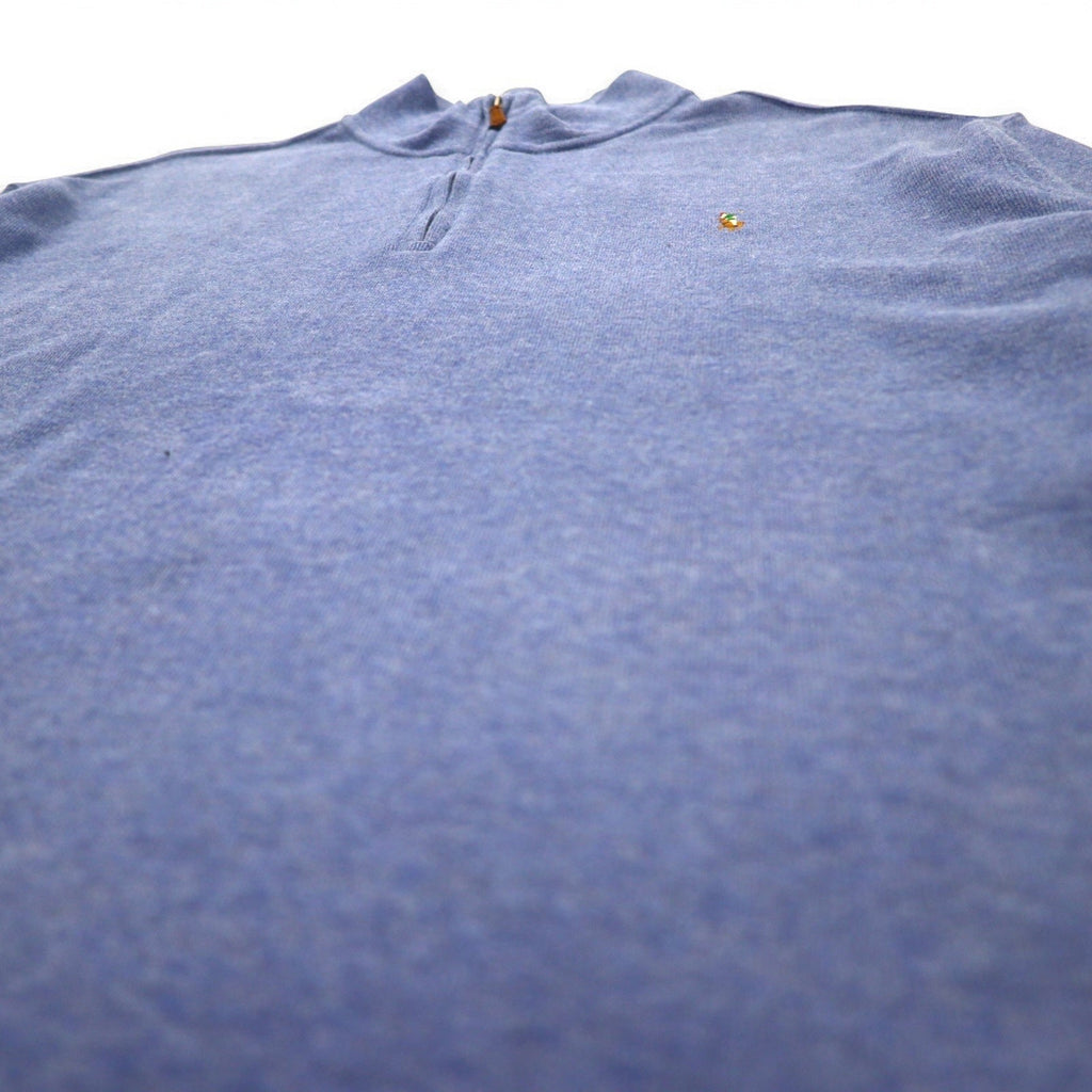 POLO RALPH LAUREN felpa con mezza zip 2XL blu ESTATE RIB ricamo pony piccolo