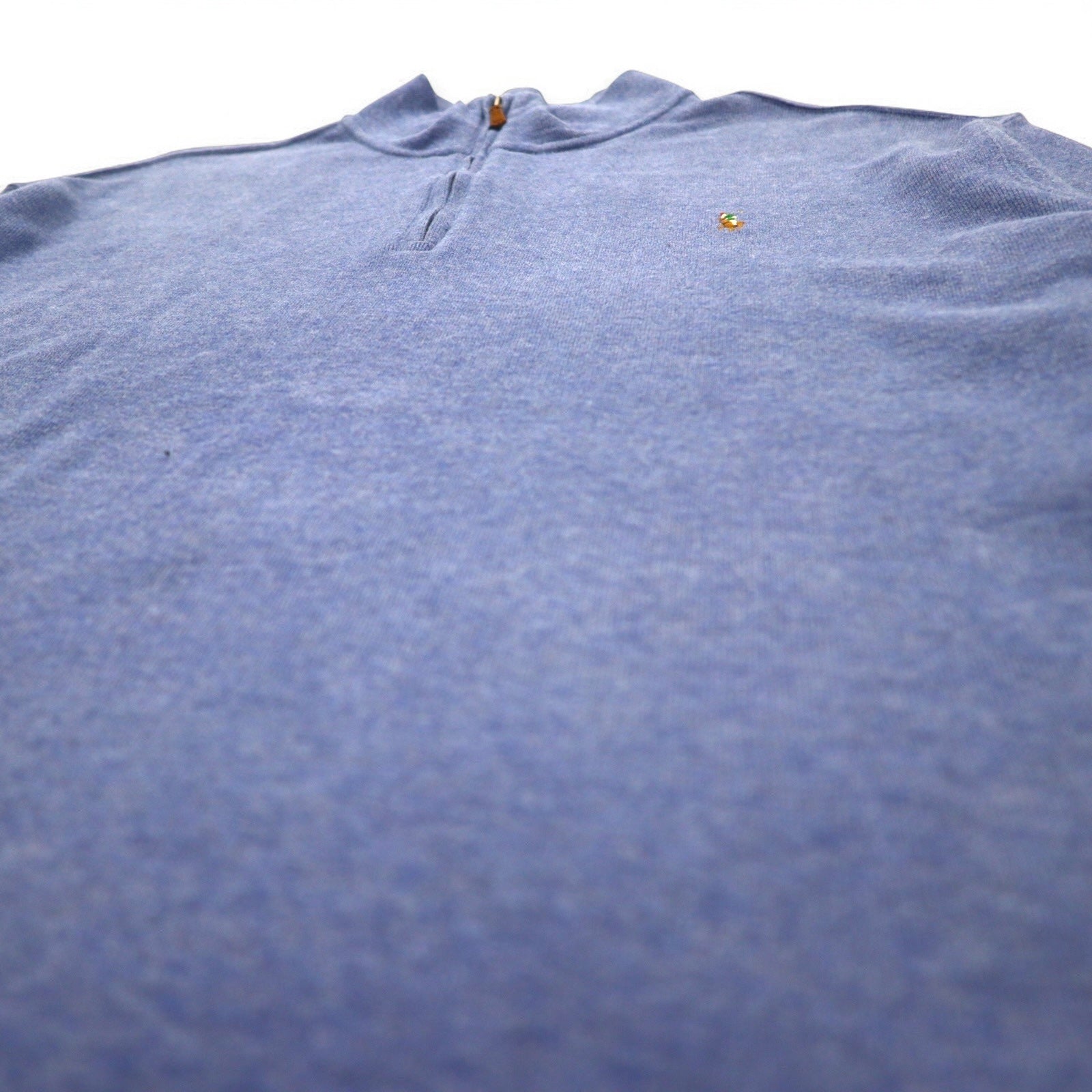 POLO RALPH LAUREN felpa con mezza zip 2XL blu ESTATE RIB ricamo pony piccolo