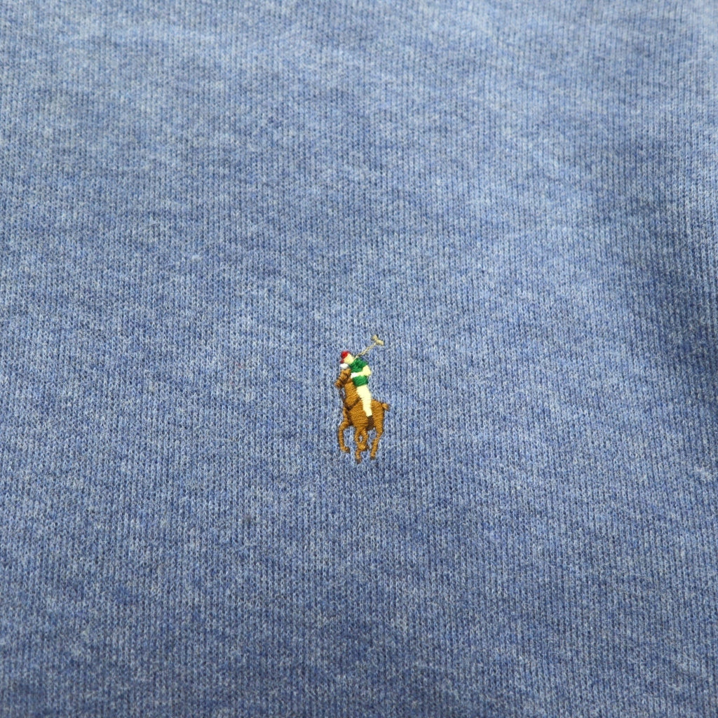 POLO RALPH LAUREN felpa con mezza zip 2XL blu ESTATE RIB ricamo pony piccolo