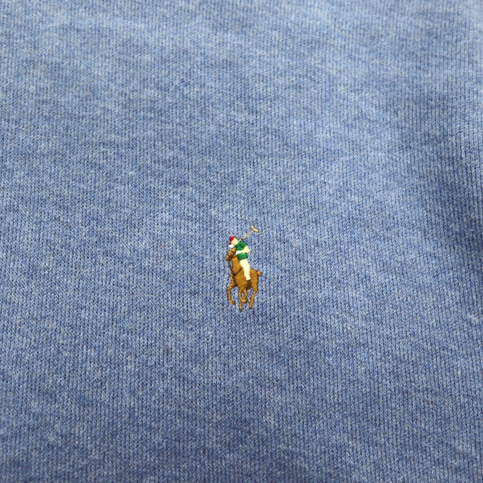 POLO RALPH LAUREN felpa con mezza zip 2XL blu ESTATE RIB ricamo pony piccolo