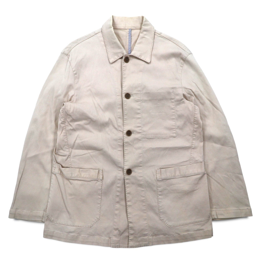 CHAPS RALPH LAUREN anni '90 Salopette in twill di cotone M Beige Elasticizzato