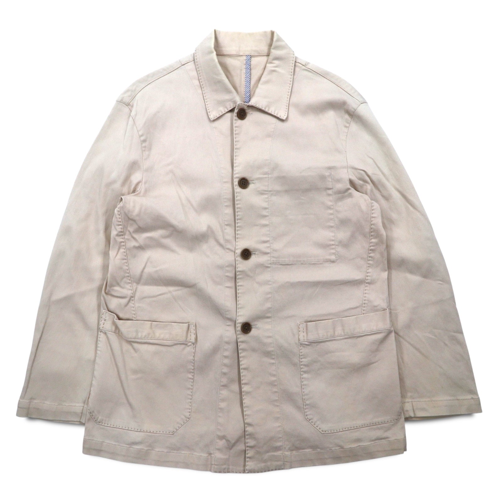 CHAPS RALPH LAUREN anni '90 Salopette in twill di cotone M Beige Elasticizzato