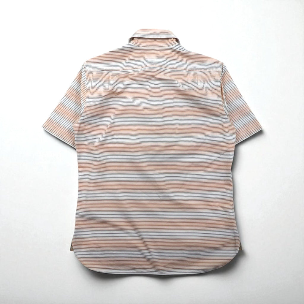 BURBERRY BLACK LABEL Pullover a maniche corte taglia M, arancione a righe, in cotone